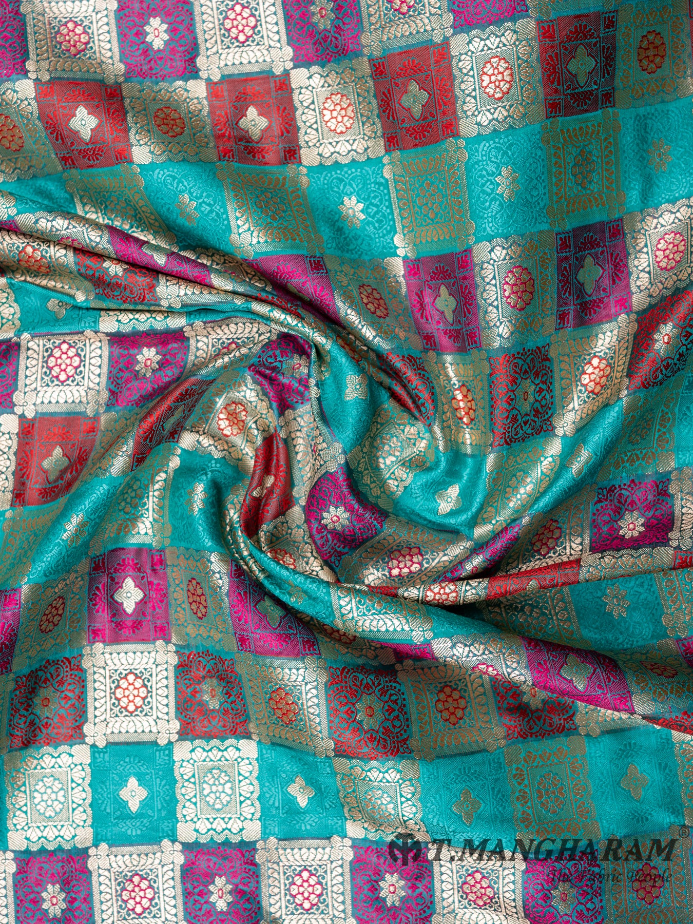 Multicolour Banaras Per Meter Fabric Lengths - EC0165 view-1