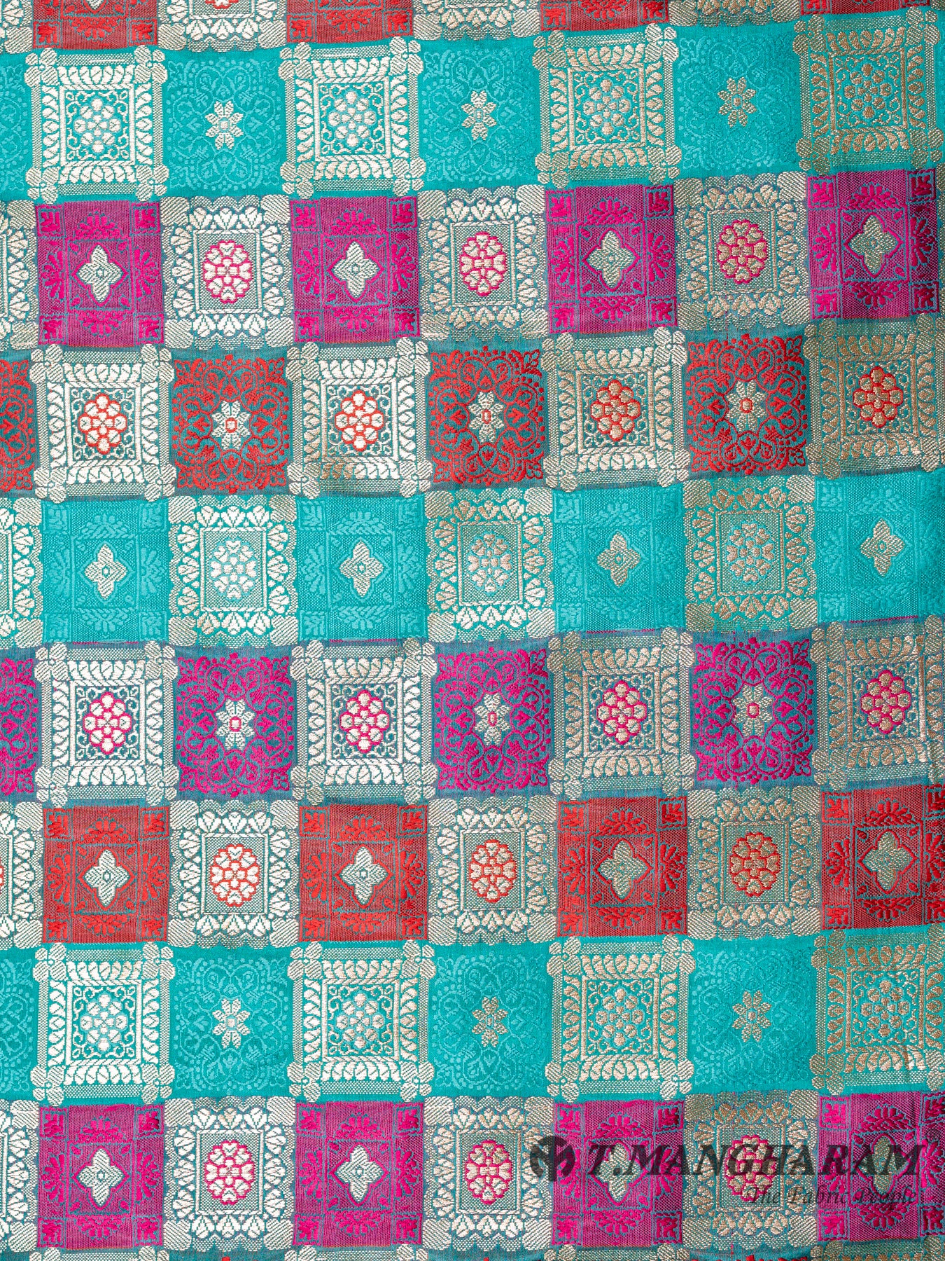 Multicolour Banaras Per Meter Fabric Lengths - EC0165 view-3