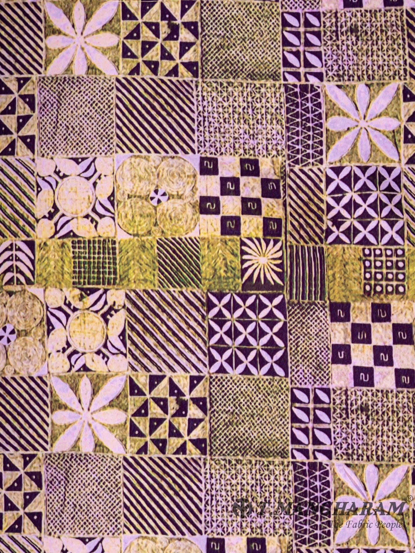 Light Green Printed Crepe Fabric - EC0111 view-3
