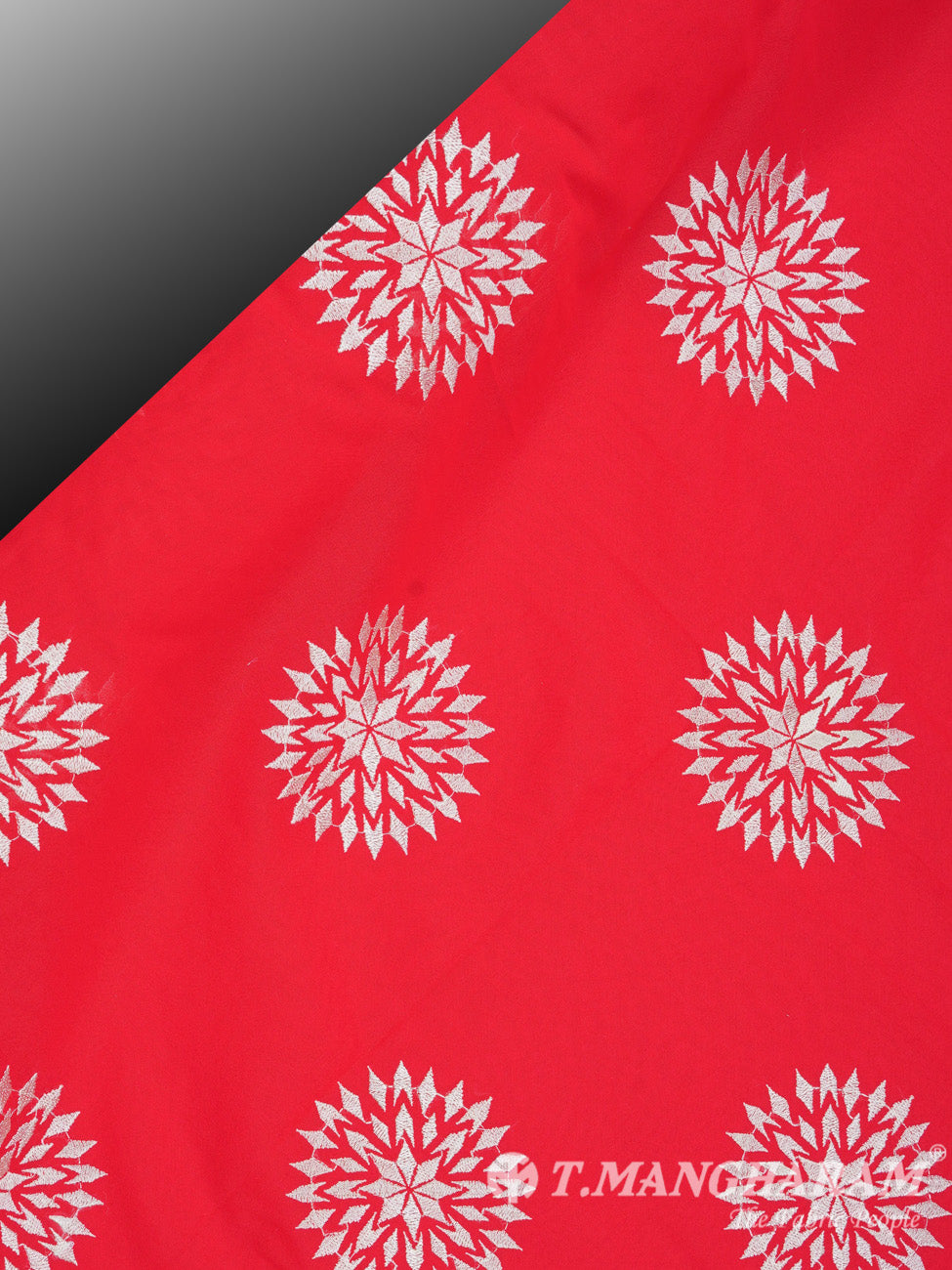 Red Cotton Embroidery Fabric - EC2398 view-2