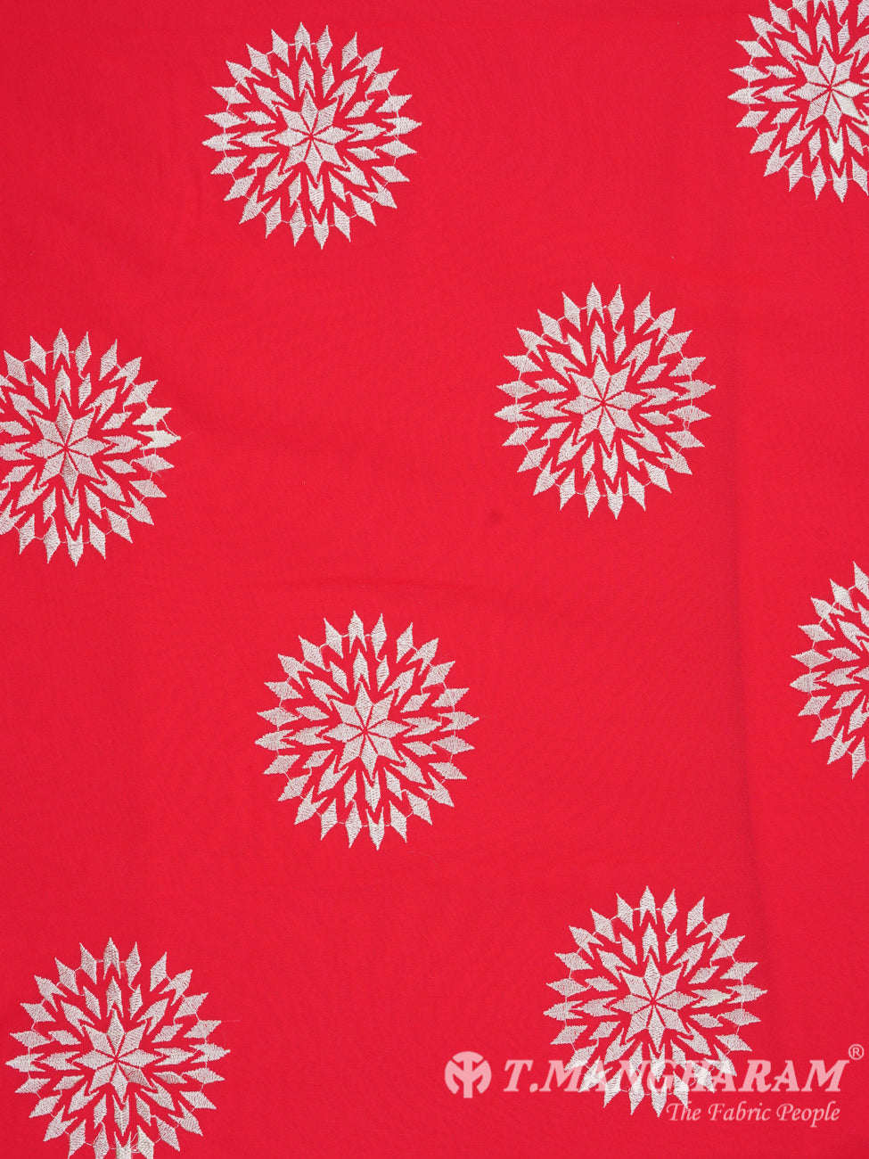 Red Cotton Embroidery Fabric - EC2398 view-3