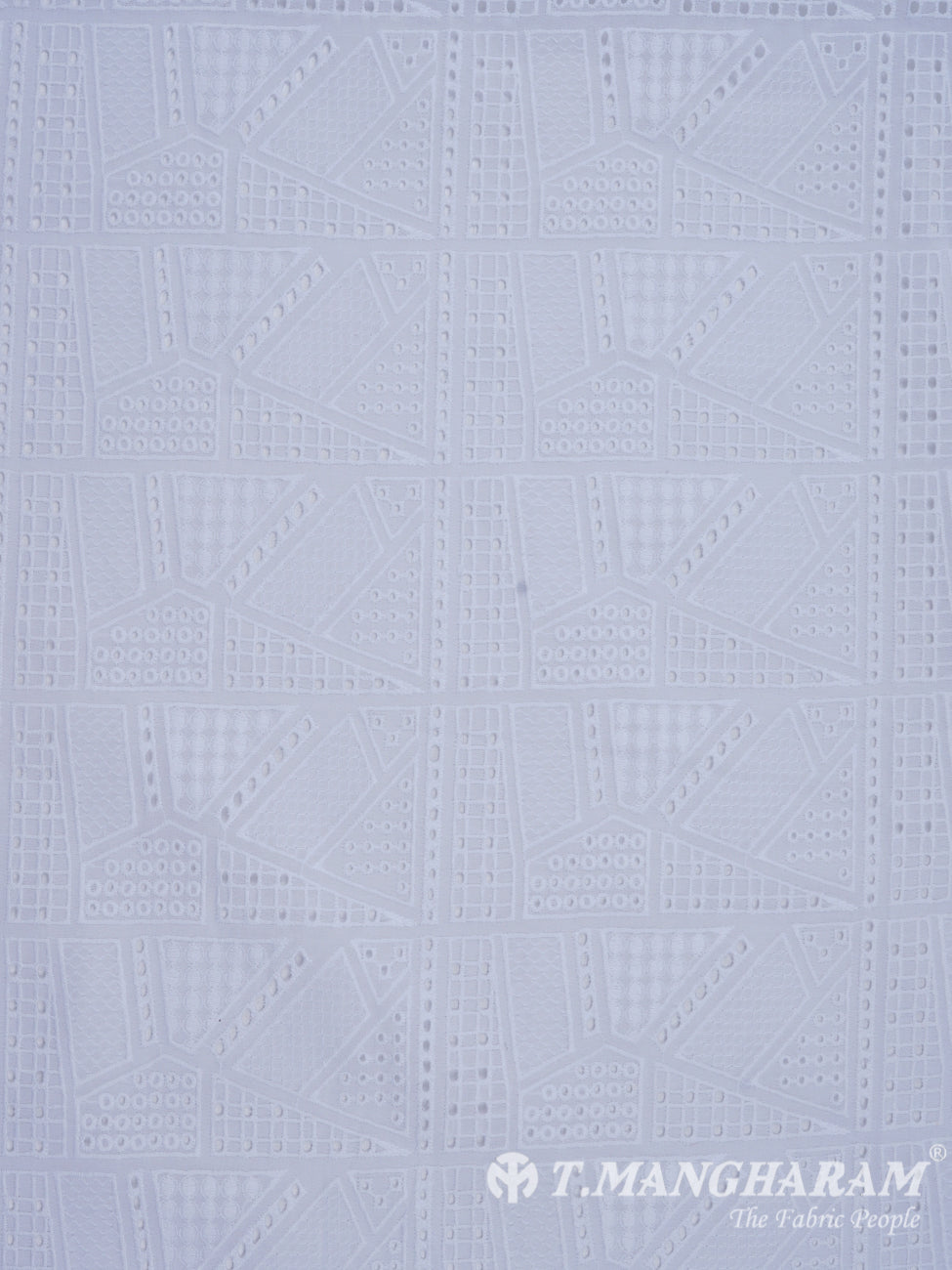 White Cotton Fabric - EC2395 view-3