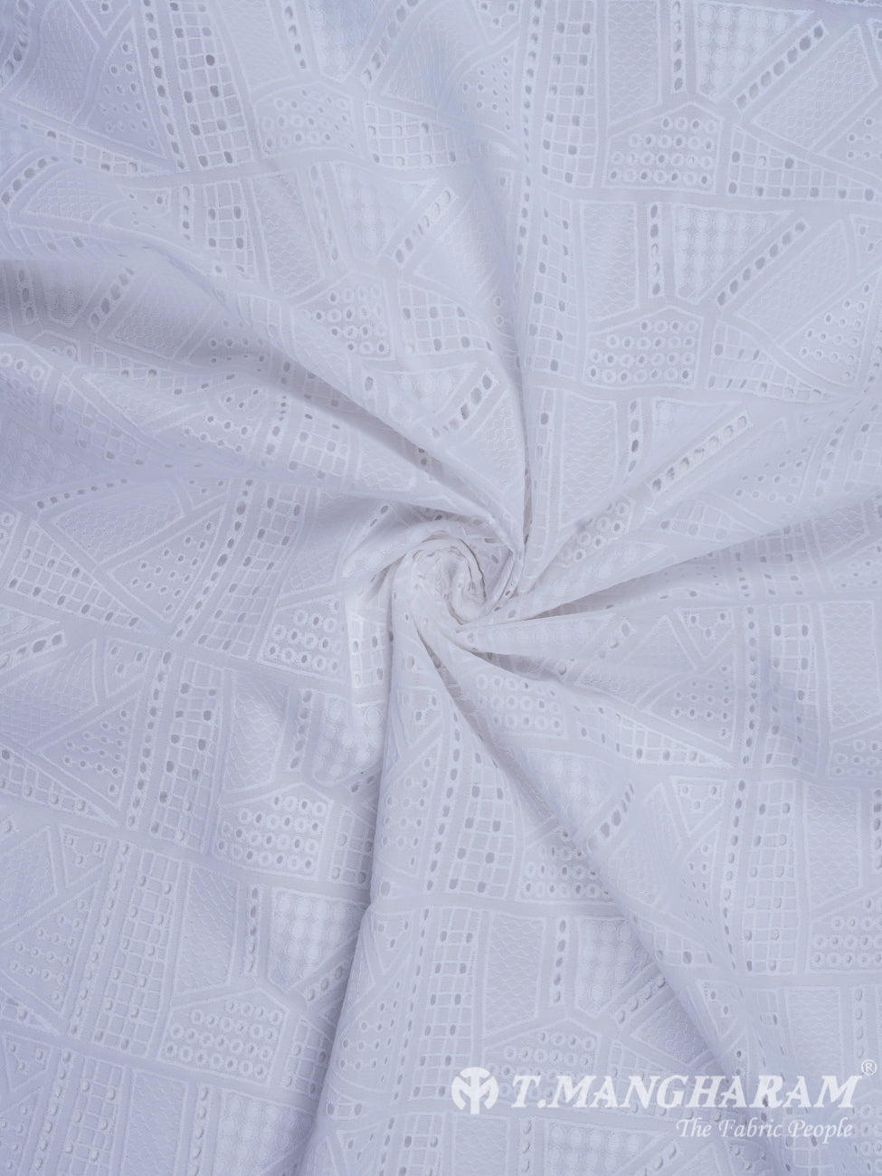 White Cotton Fabric - EC2395 view-1