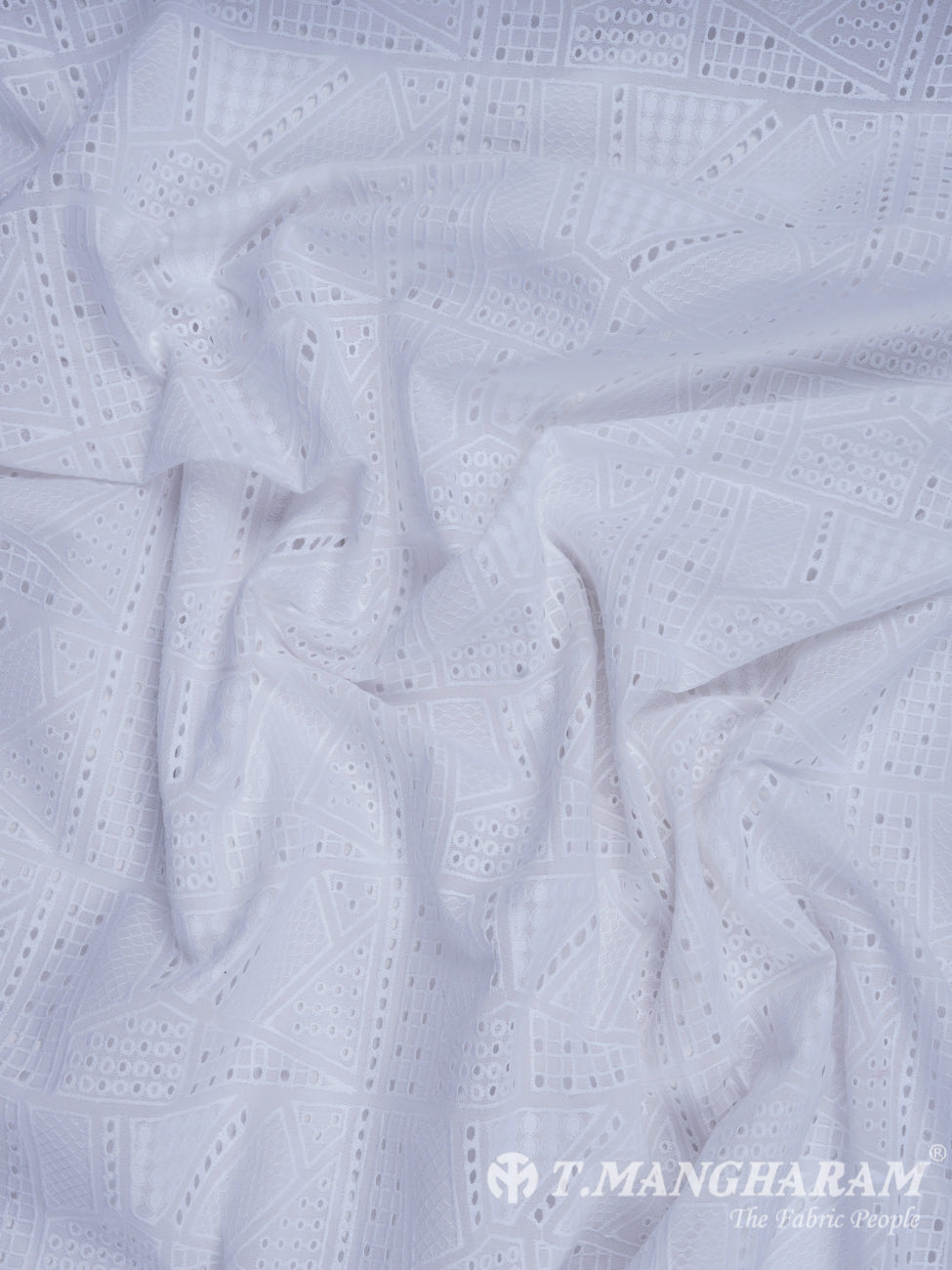 White Cotton Fabric - EC2395 view-4