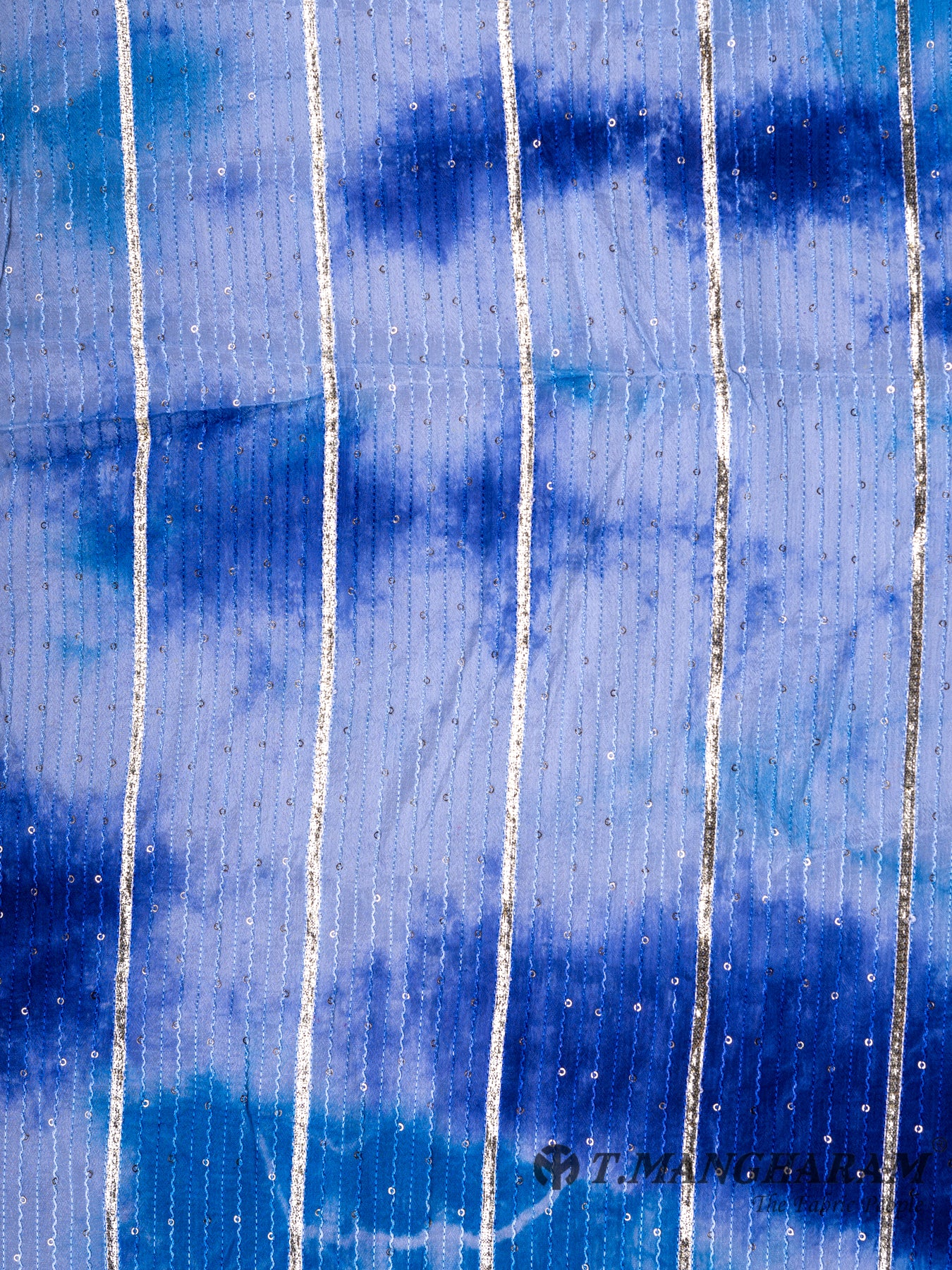 Navy Blue Georgette Fabric - EC0185 view-3