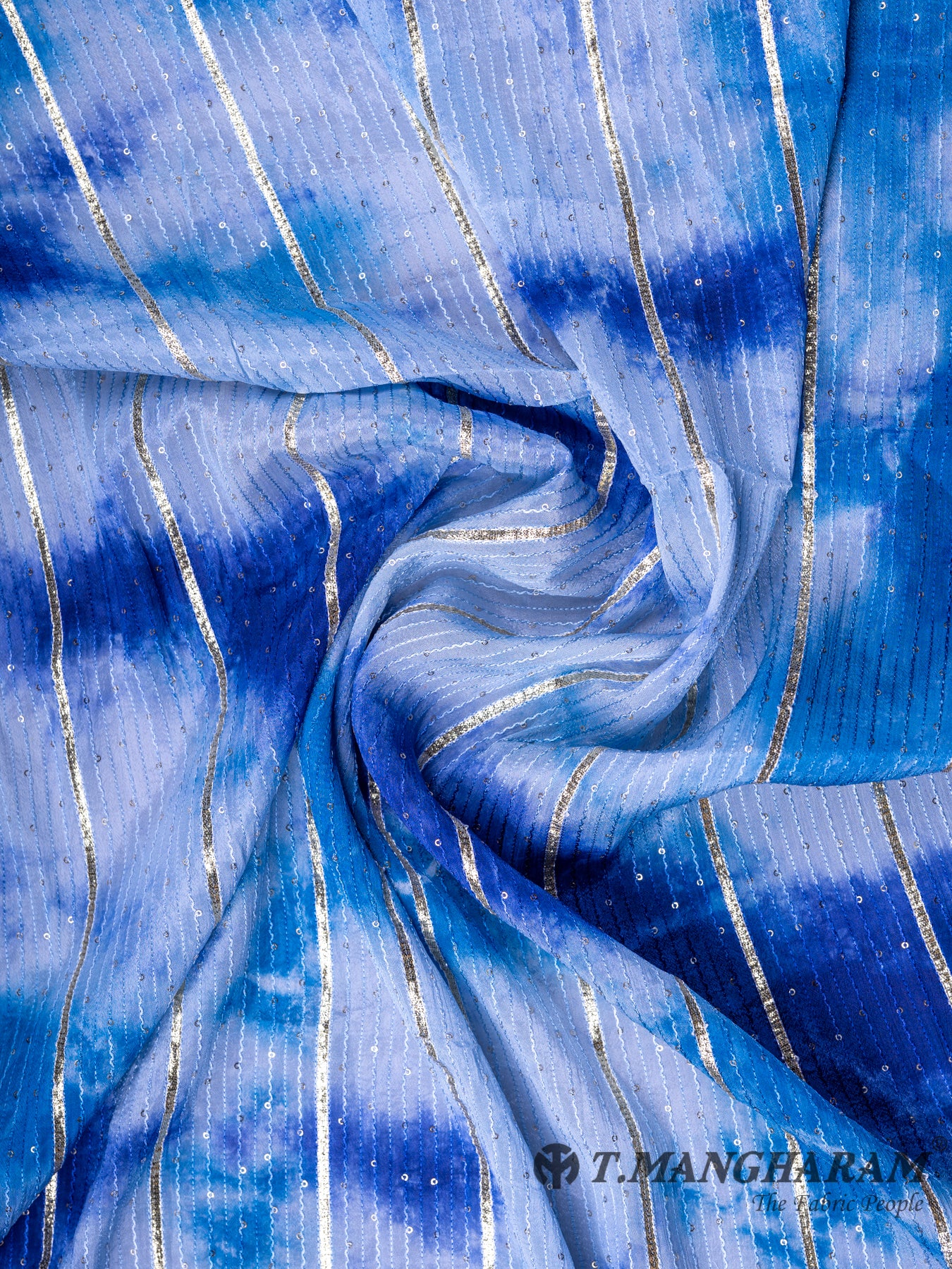 Navy Blue Georgette Fabric - EC0185 view-1