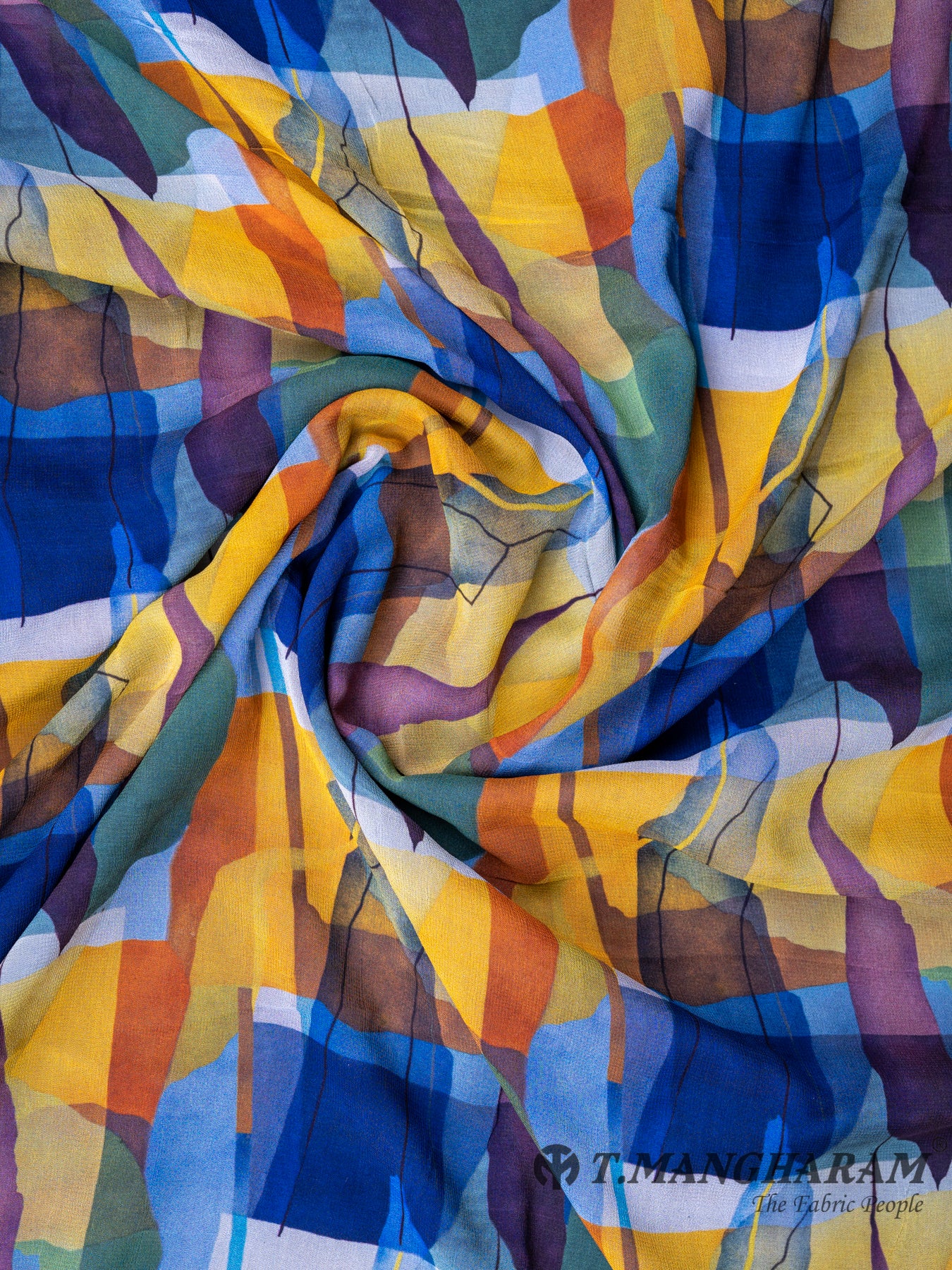Multicolor Printed Georgette Fabric - EC0190 view-1
