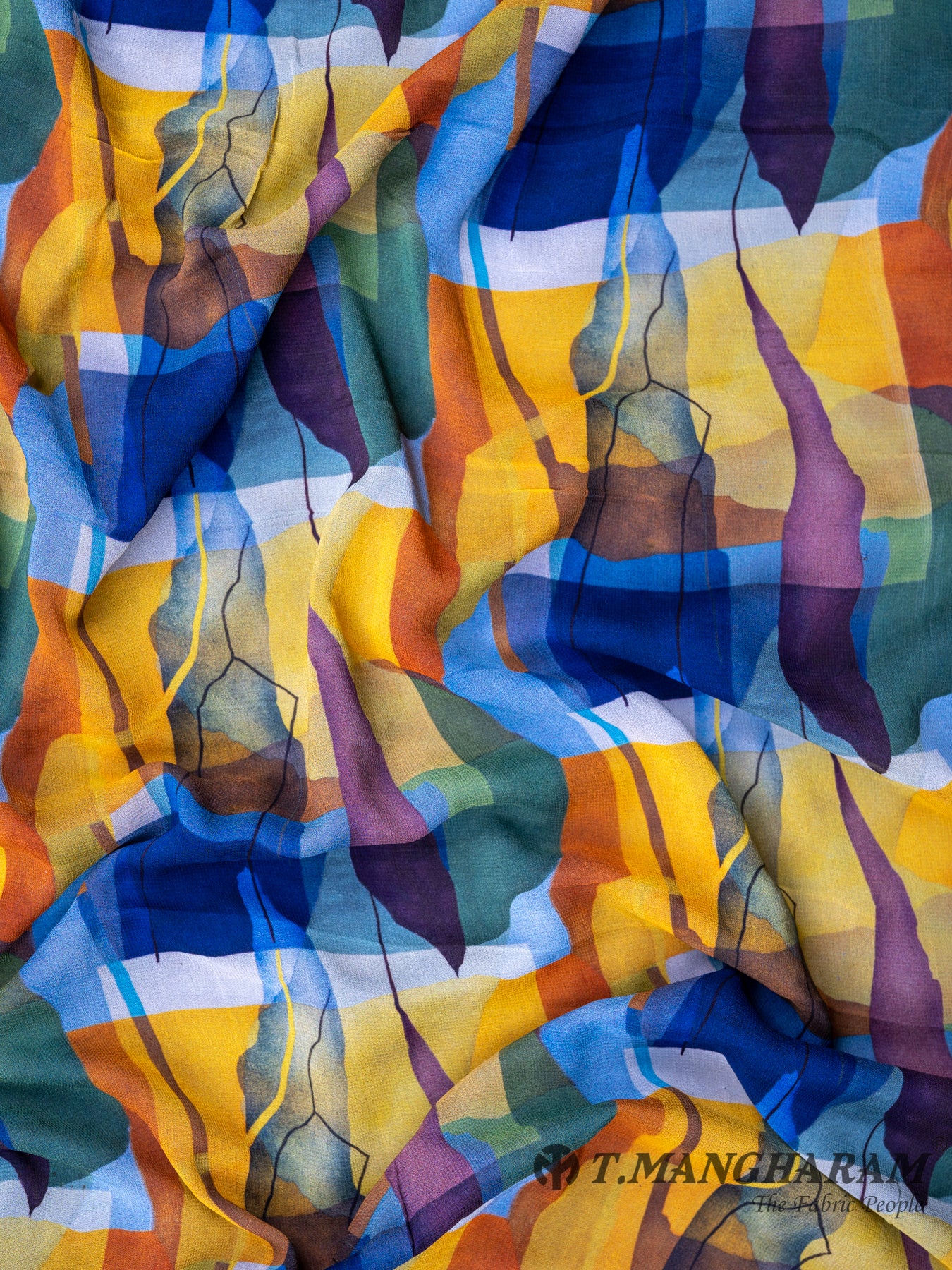 Multicolor Georgette Fabric - EC0190 view-4