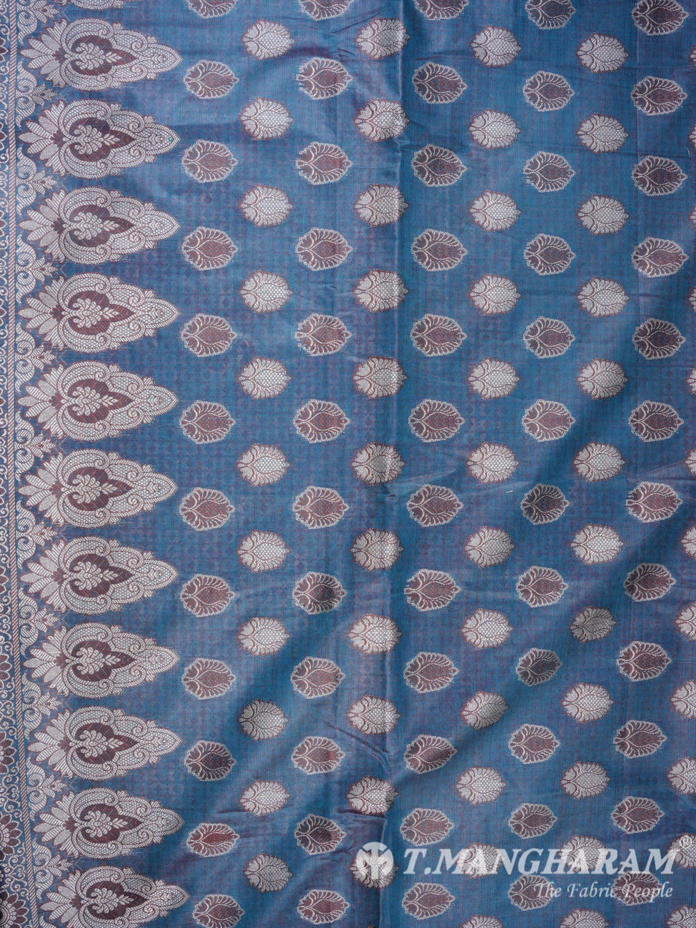 Blue Banaras Chudidhar Fabric Set - EF1299 view-2