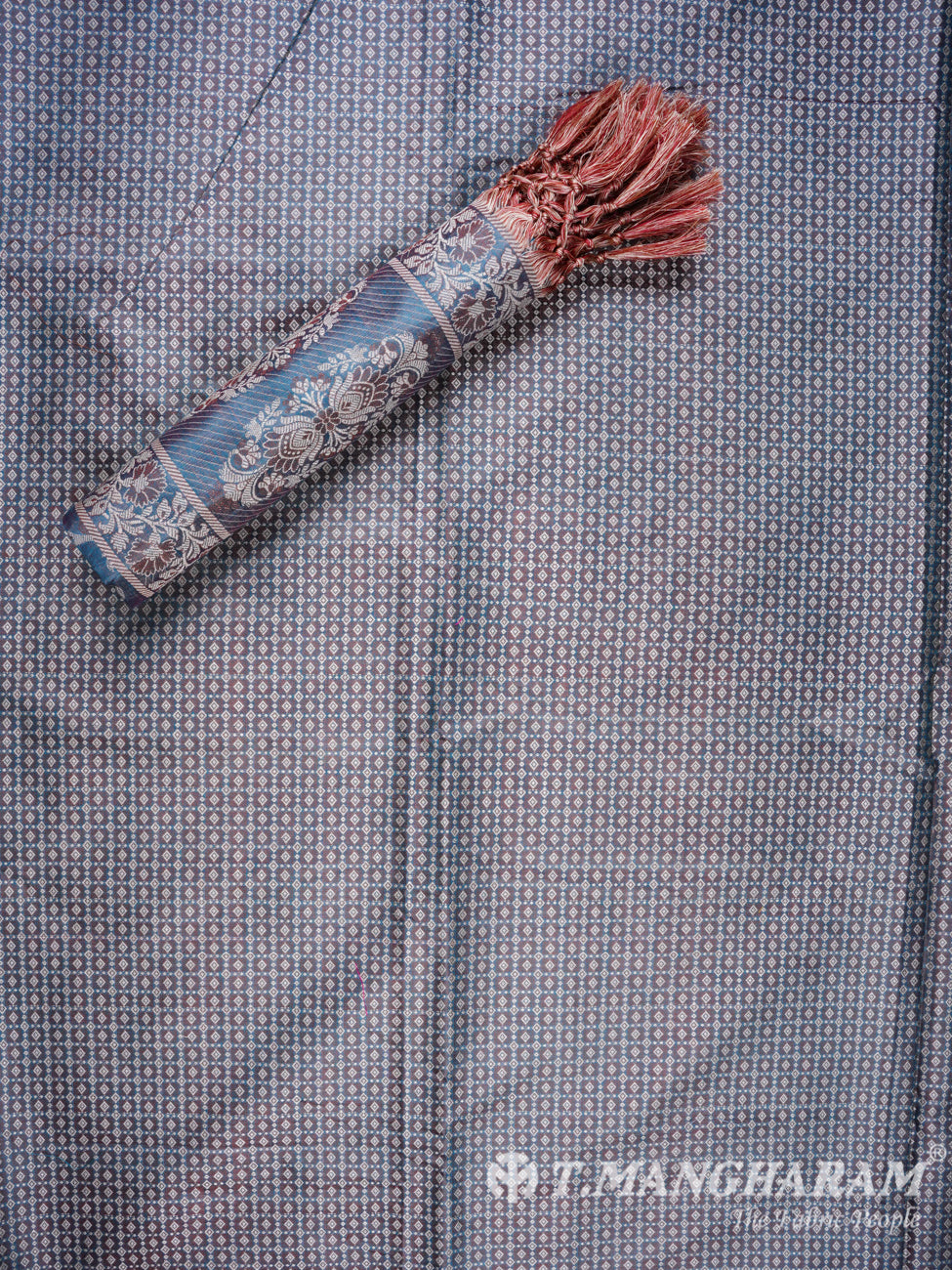 Blue Banaras Chudidhar Fabric Set - EF1299 view-3