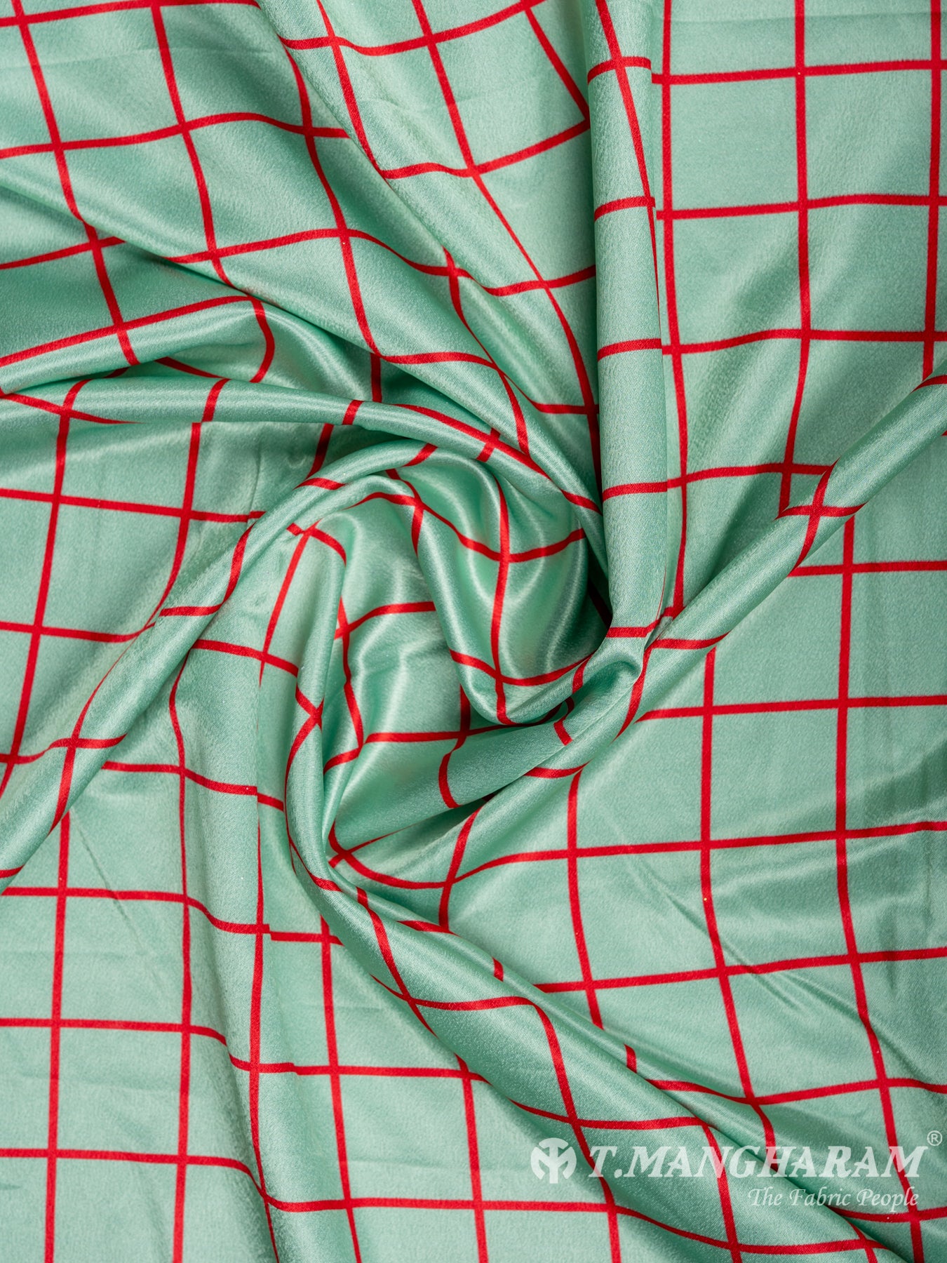 Green Satin Per Meter Fabric Lengths - EC0251 view-1