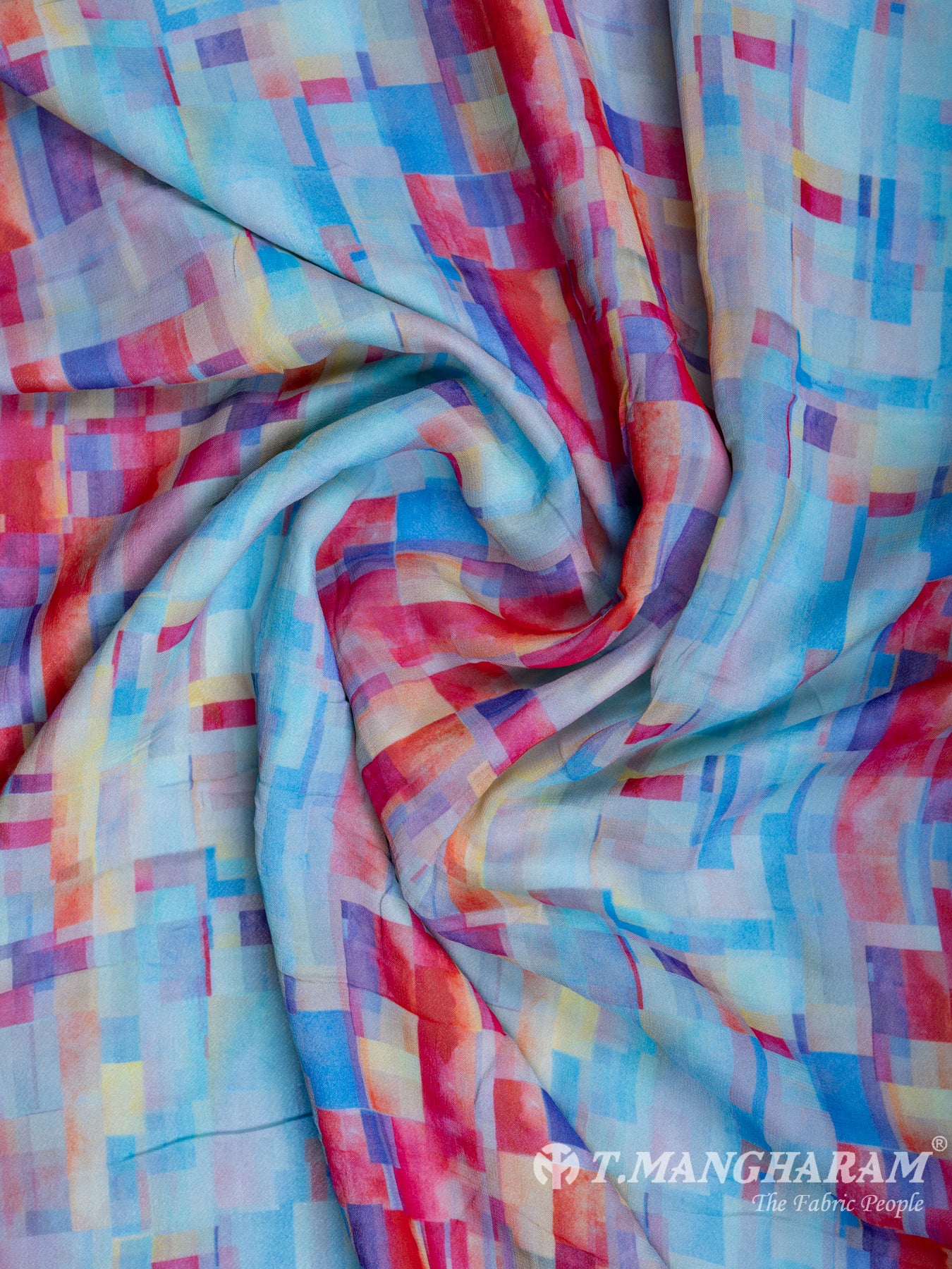 Multicolour Printed Georgette Fabric - EC0262 view-1