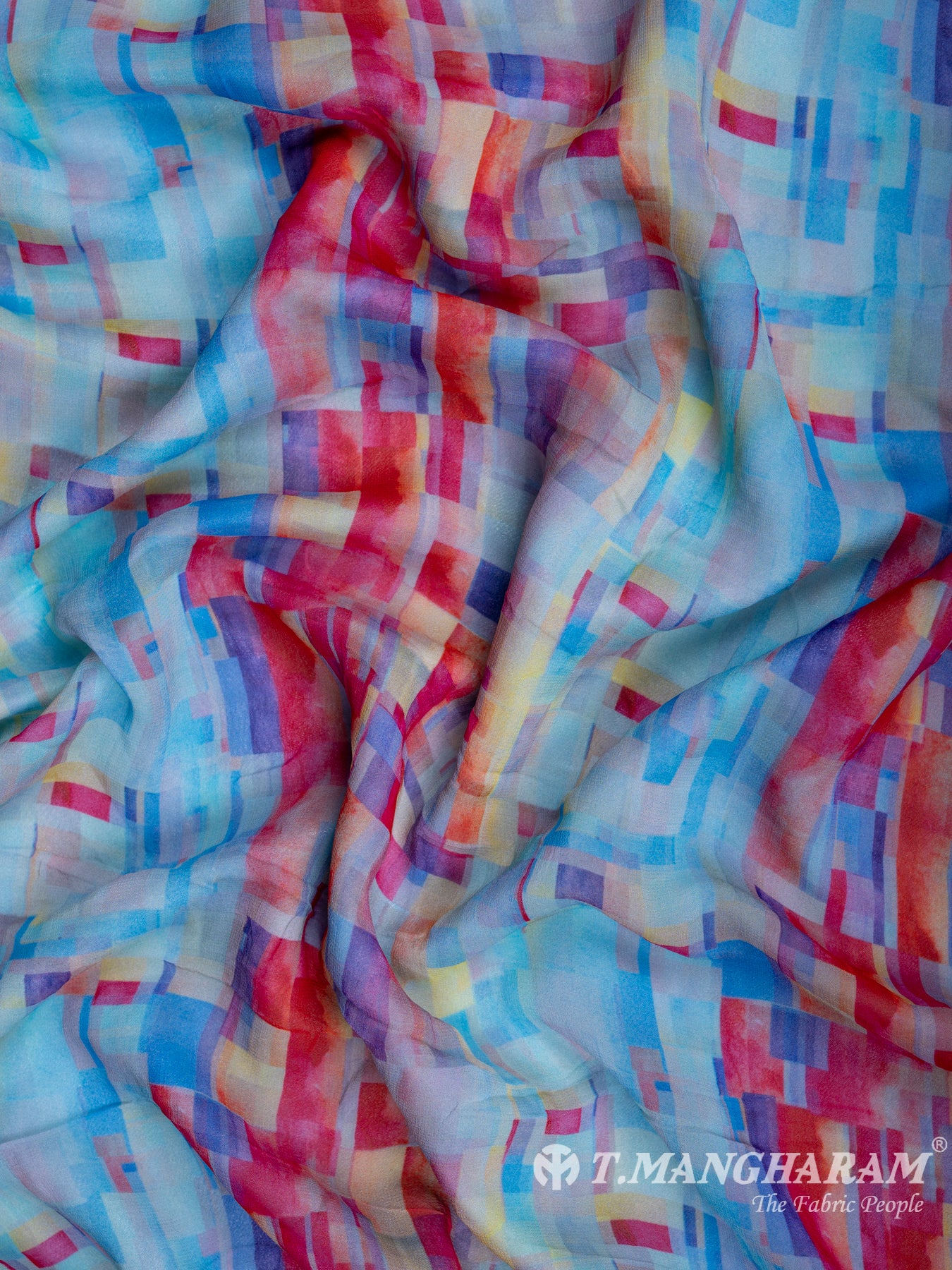 Multicolour Printed Georgette Fabric - EC0262 view-4