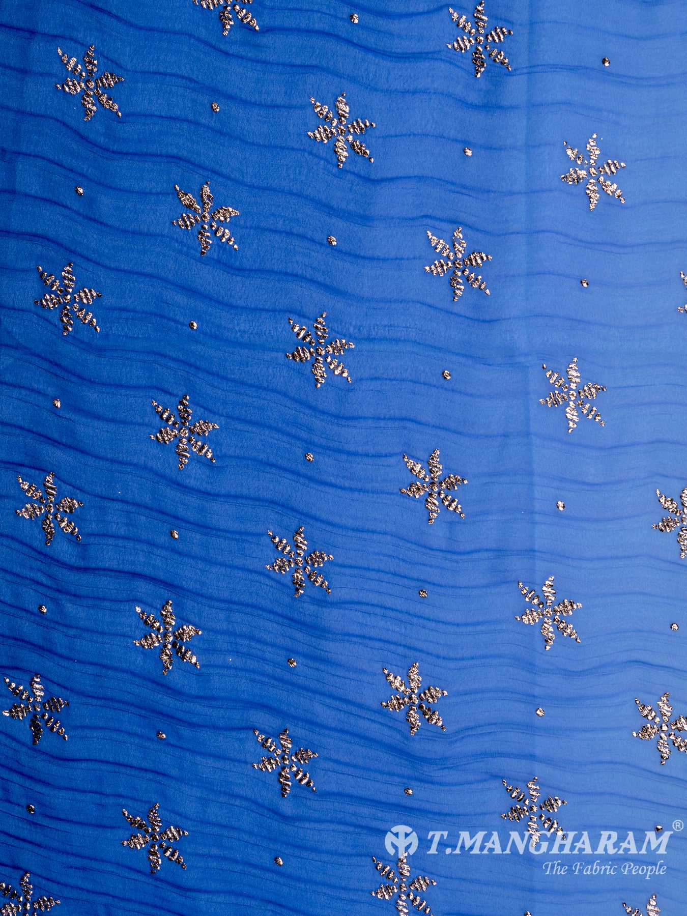 Multicolour Blue Georgette Fabric - EA0243 view-6