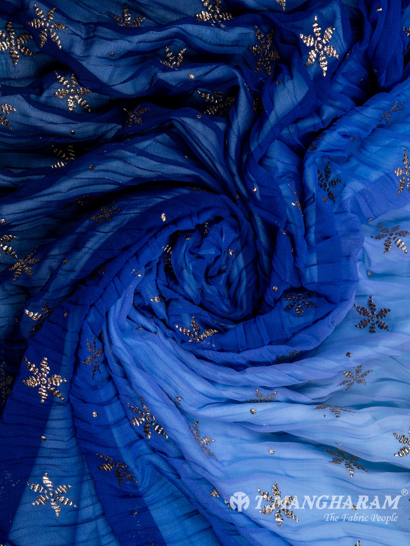 Multicolour Blue Georgette Fabric - EA0243 view-1