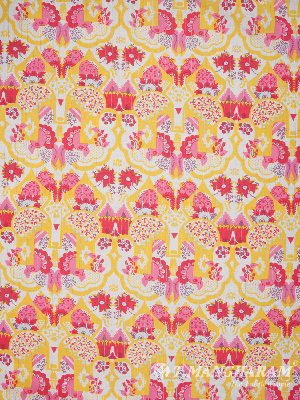 Yellow Rayon Cotton Fabric - EC1455 view-3