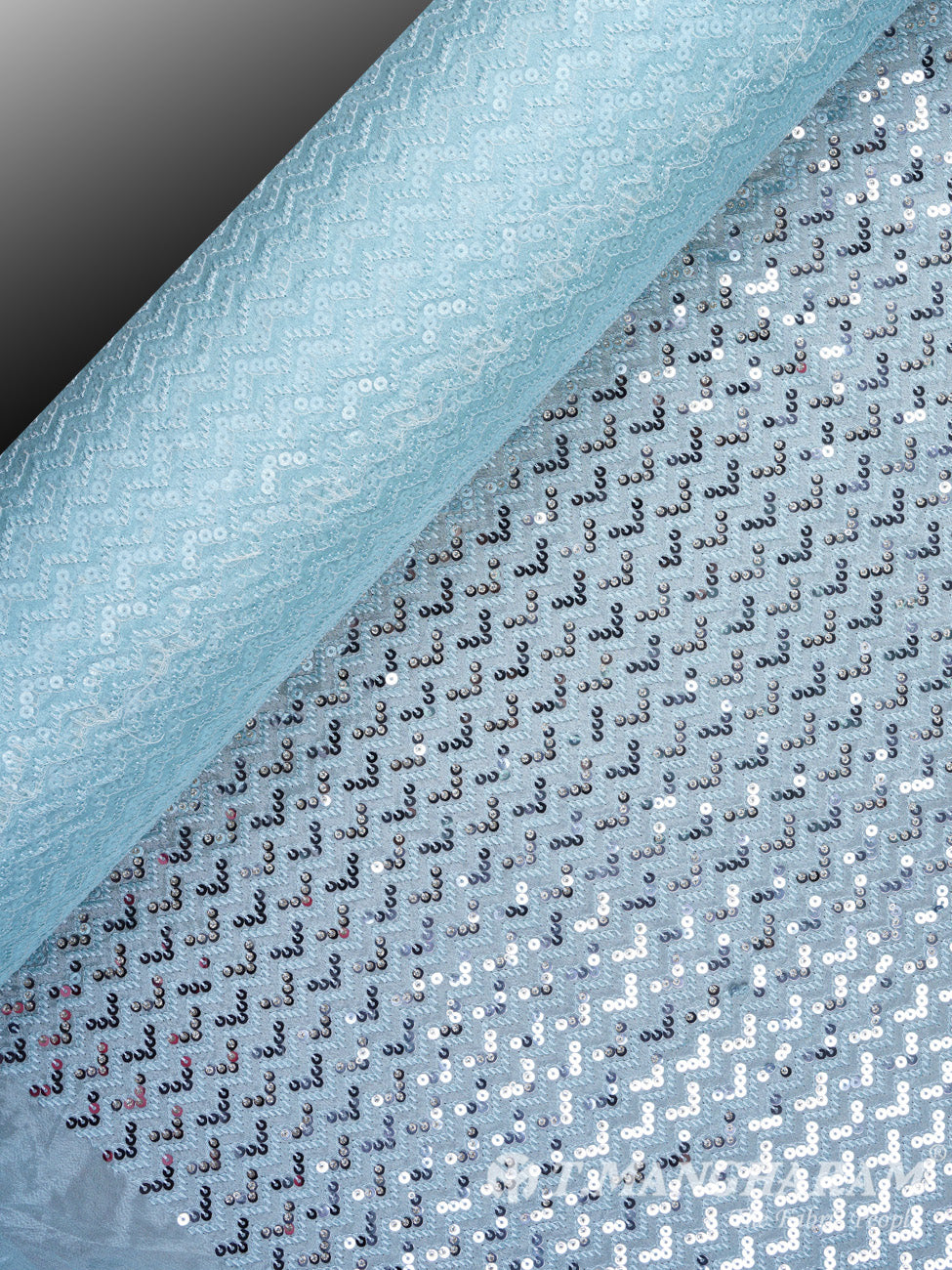 Blue Chinnon Silk Fabric - EB0438 view-2