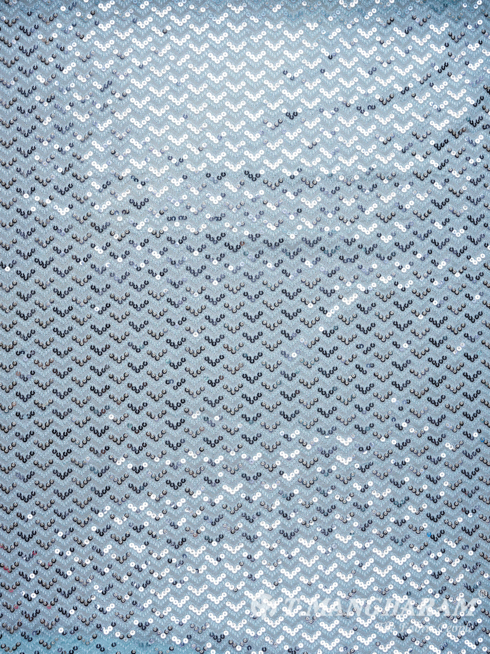 Blue Chinnon Silk Fabric - EB0438 view-3
