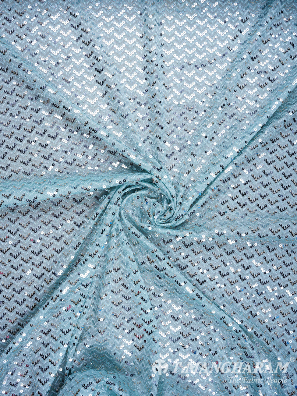 Blue Chinnon Silk Fabric - EB0438 view-1