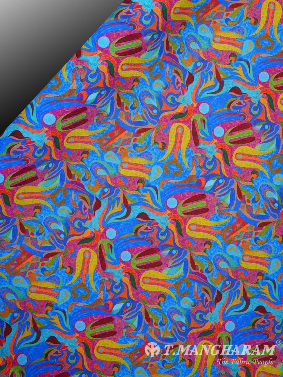 Blue Georgette Fabric - EA0809 view-2