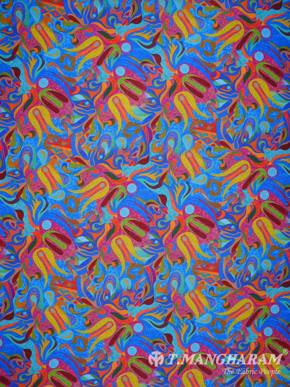Blue Georgette Fabric - EA0809 view-3