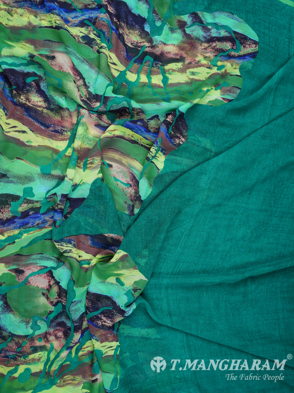 Green Italian Crepe Chudidhar Fabric Set - EH1028 vie-2