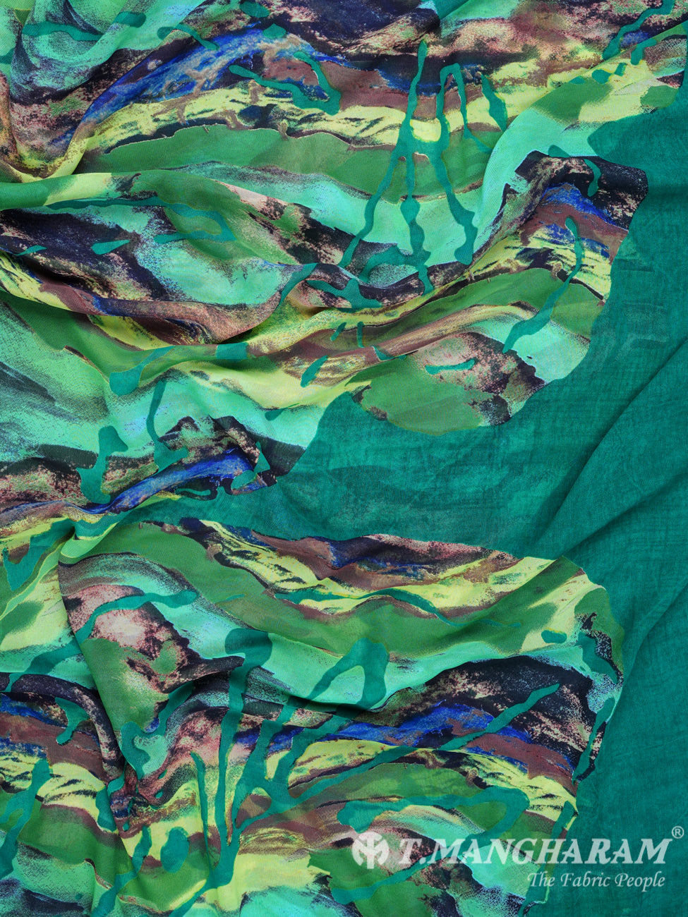 Green Italian Crepe Chudidhar Fabric Set - EH1028 view-3