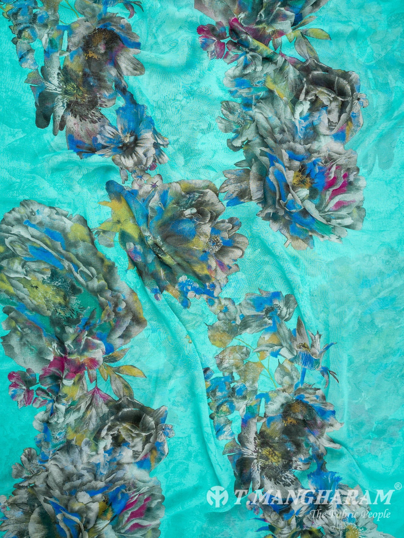 Sea Green Italian Crepe Chudidhar Fabric Set - EG0815 view-2