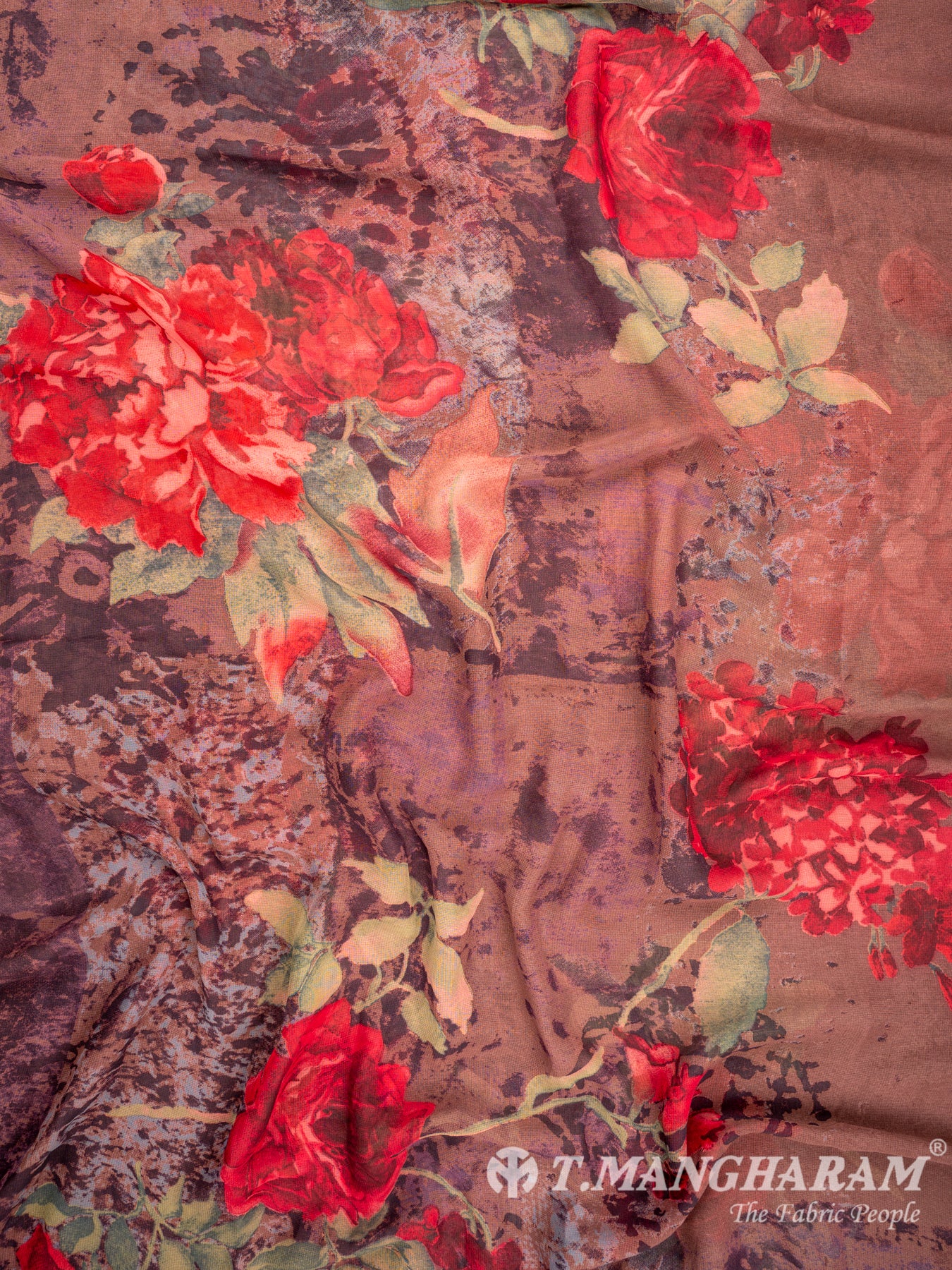Brown Italian Crepe Chudidhar Fabric Set - EH0932 view-2