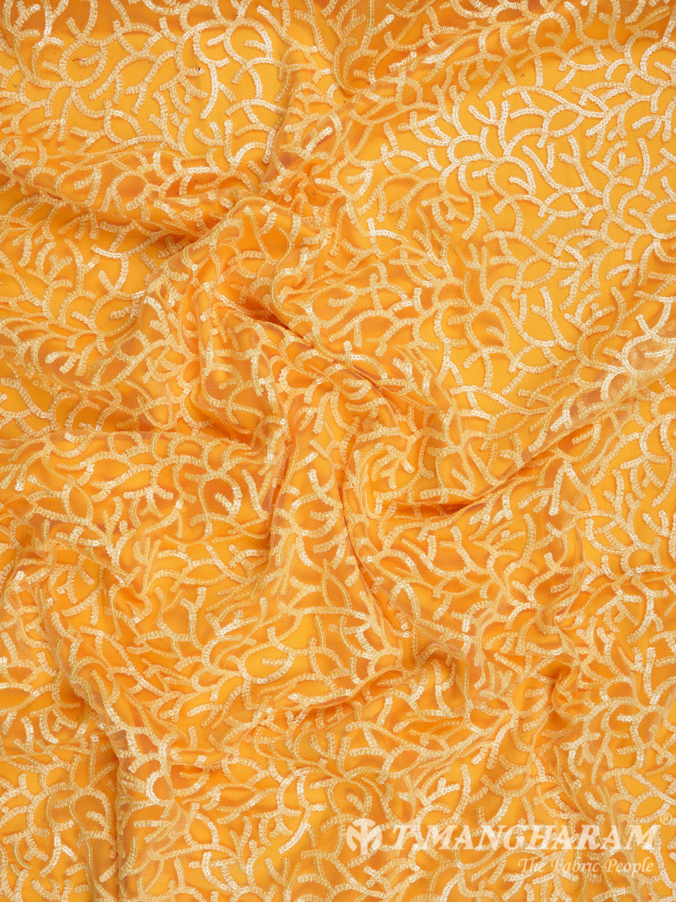 Yellow Fancy Net Fabric - EB1104 view-4