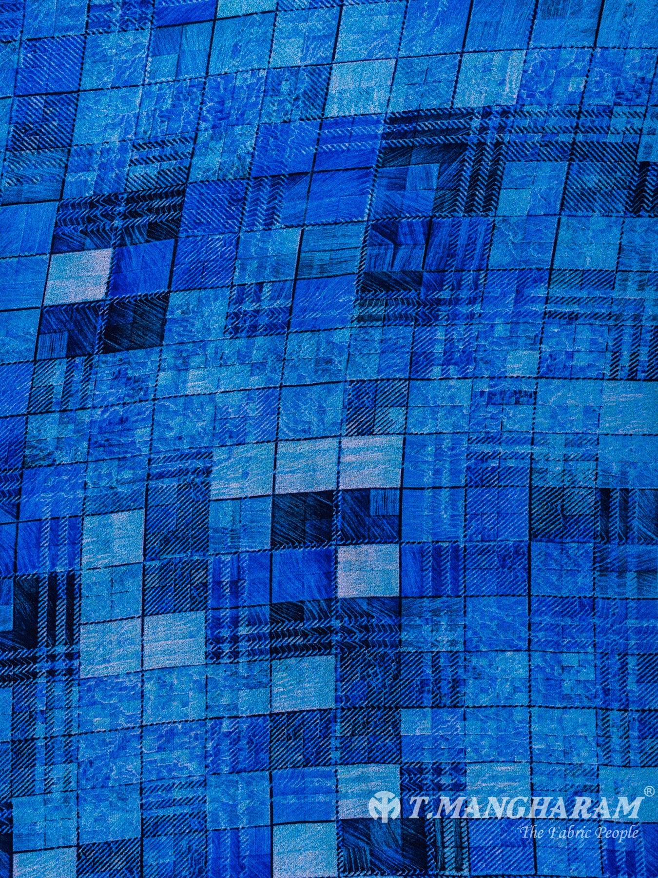 Blue Georgette Fabric - EC0358 view-3