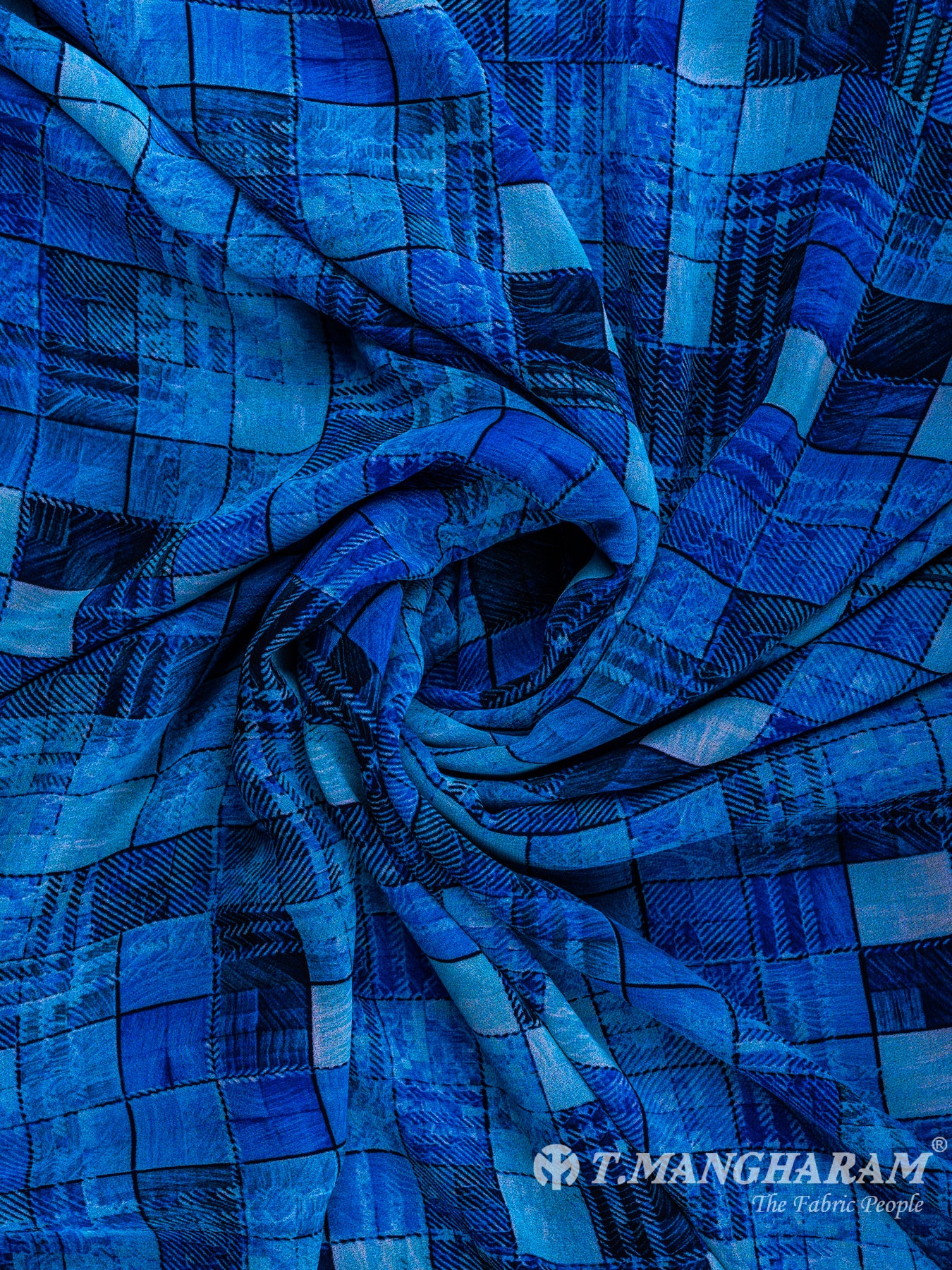 Blue Georgette Fabric - EC0358 view-1