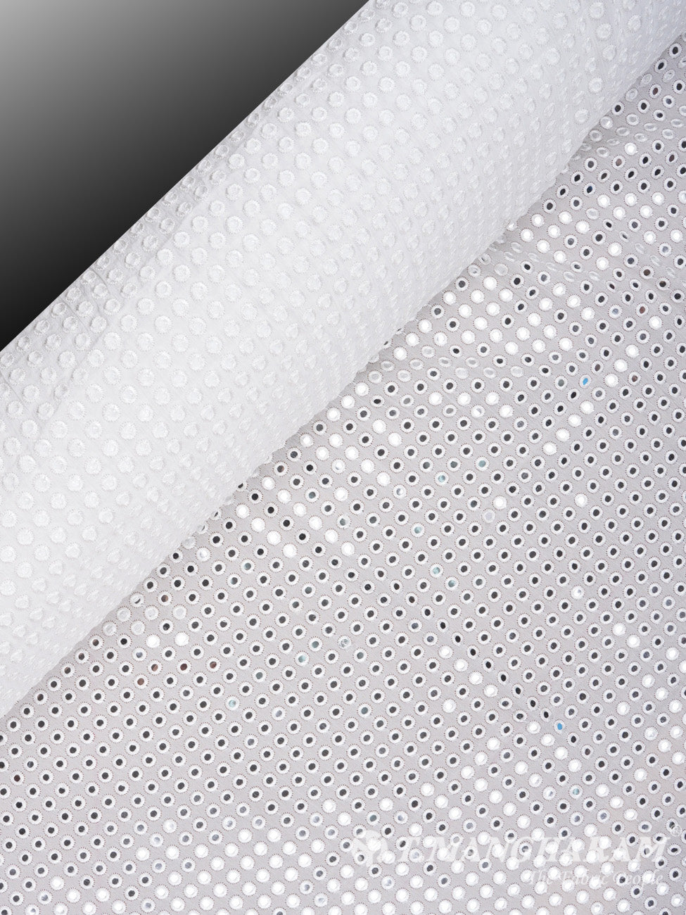White Chinnon Silk Fabric - EC2035 view-2