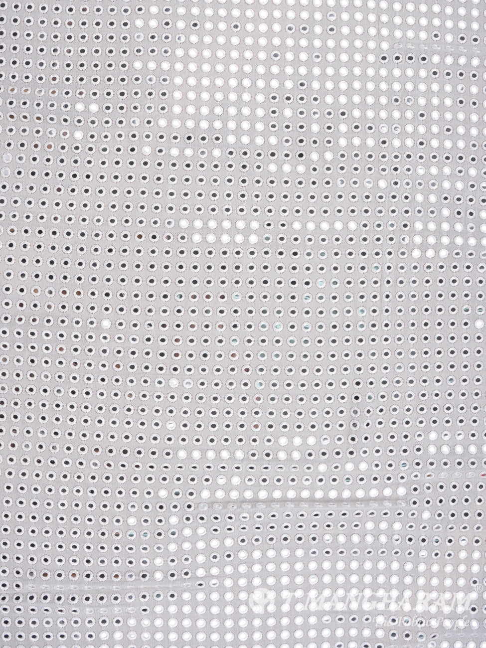 White Chinnon Silk Fabric - EC2035 view-3