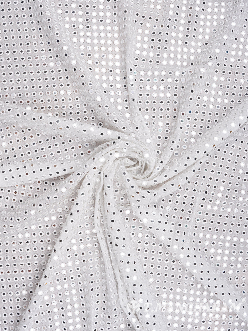 White Chinnon Silk Fabric - EC2035 view-1