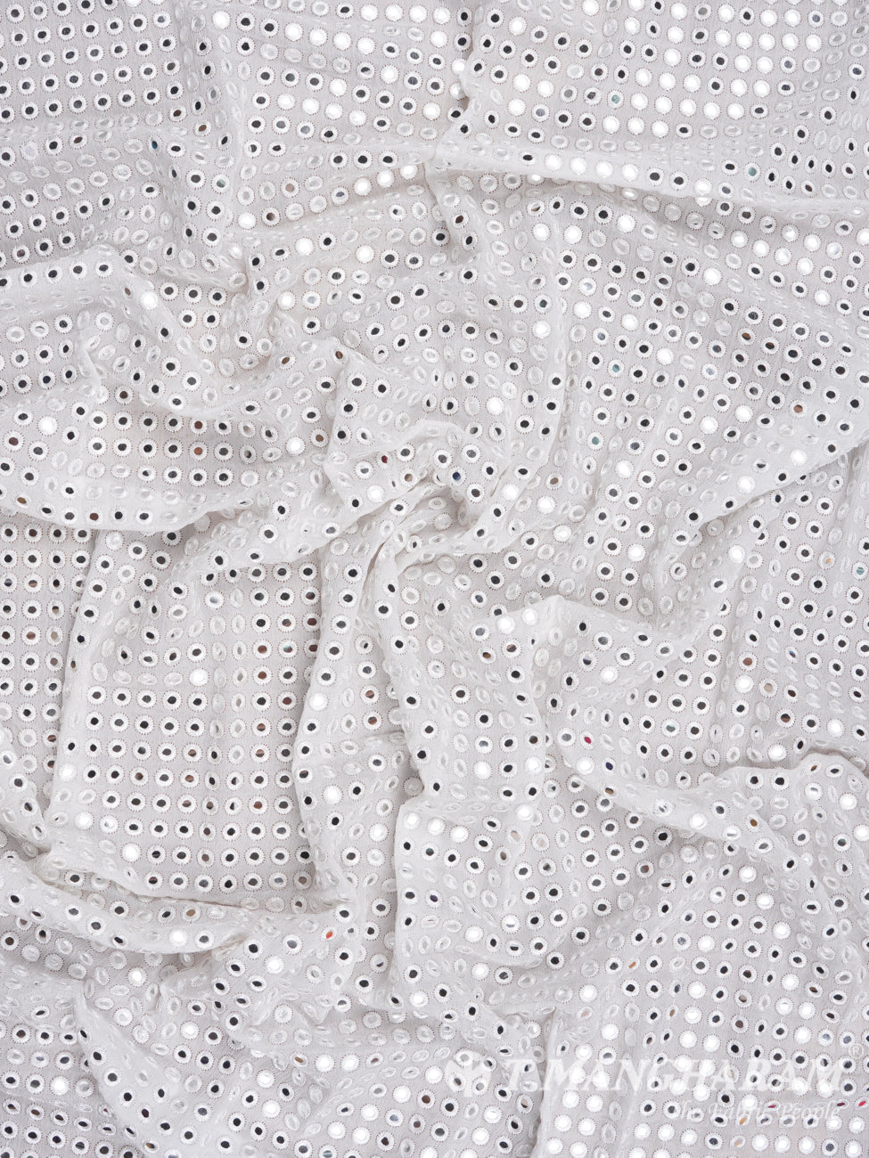 White Chinnon Silk Fabric - EC2035 view-4