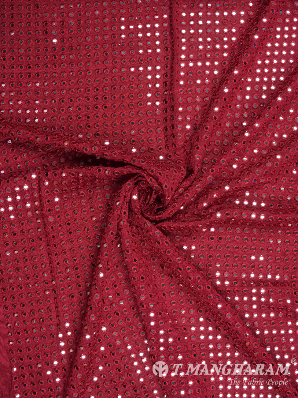 Maroon Chinnon Silk Fabric - EC2033 view-1