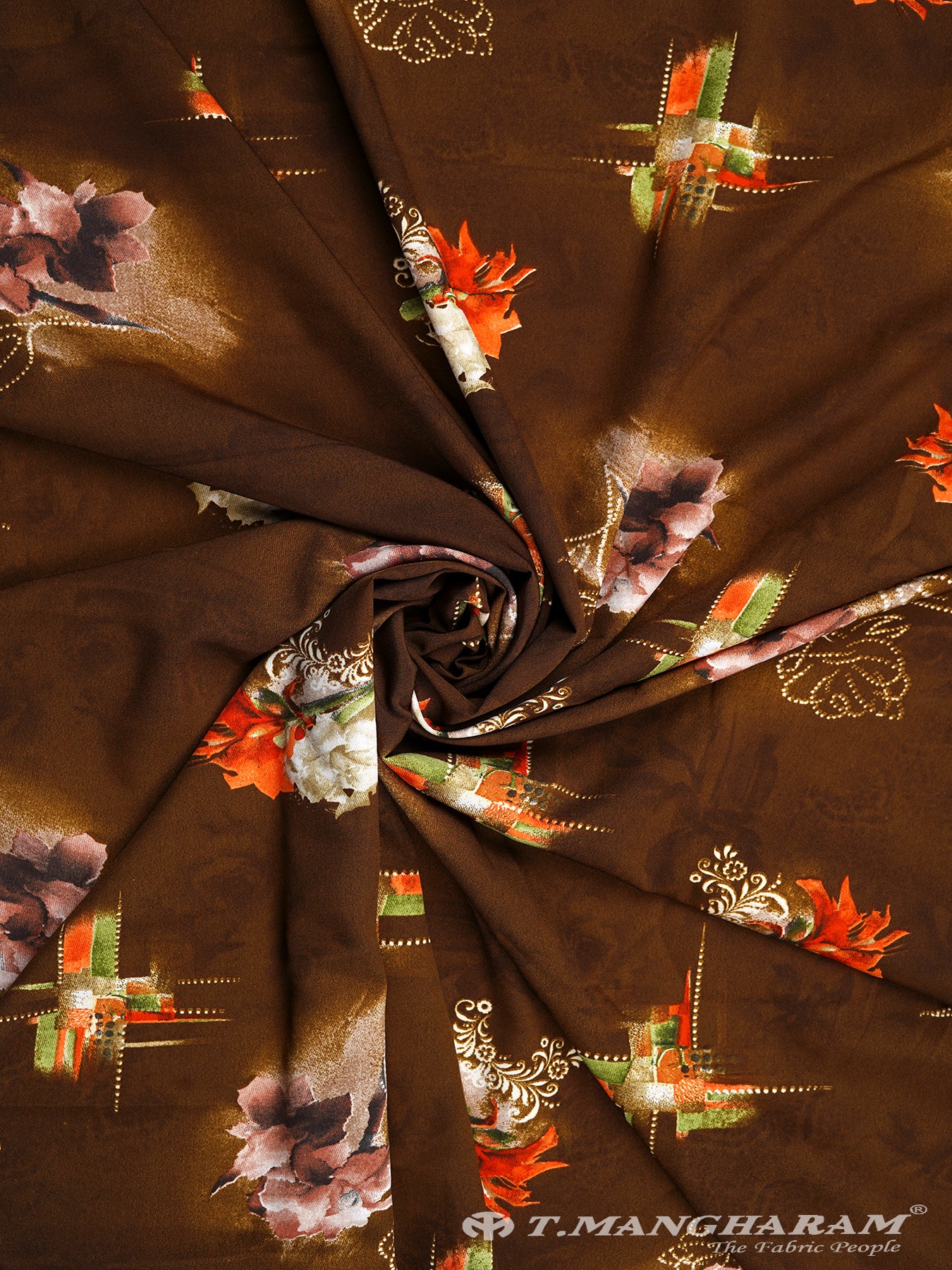 Brown Crepe Fabric - EC2731