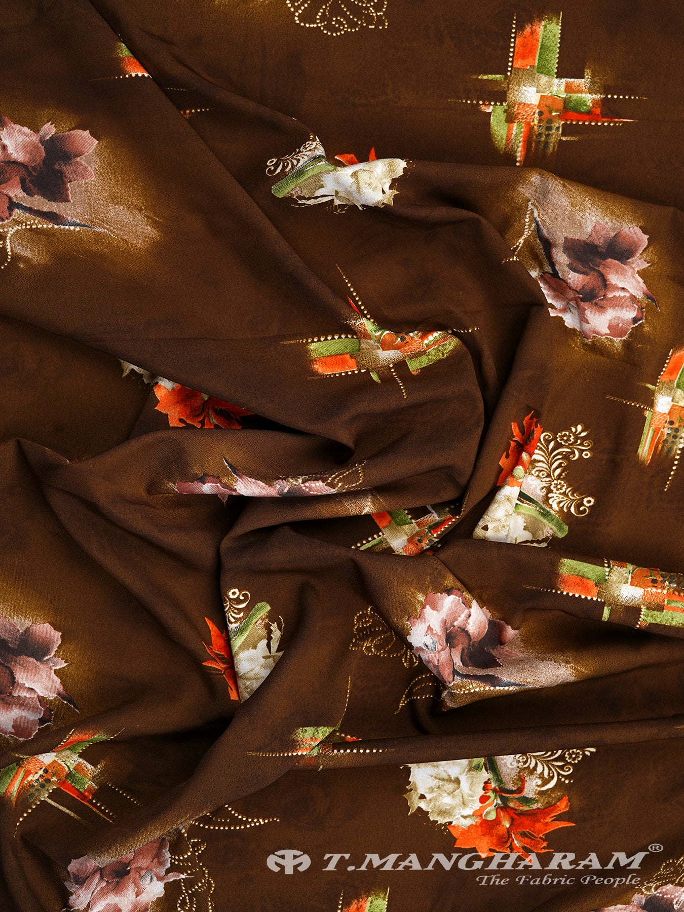 Brown Crepe Fabric - EC2731