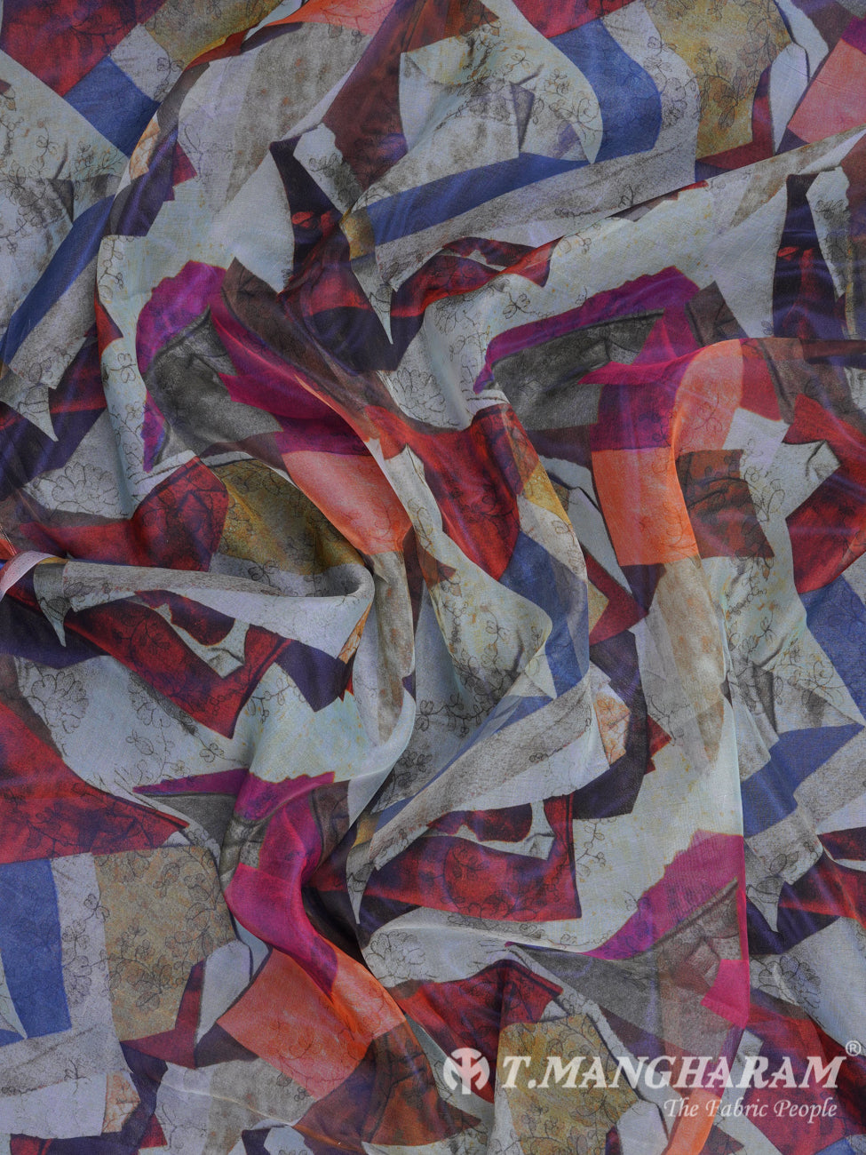 Multicolor Organza Tissue Fabric - EB1262 view-4