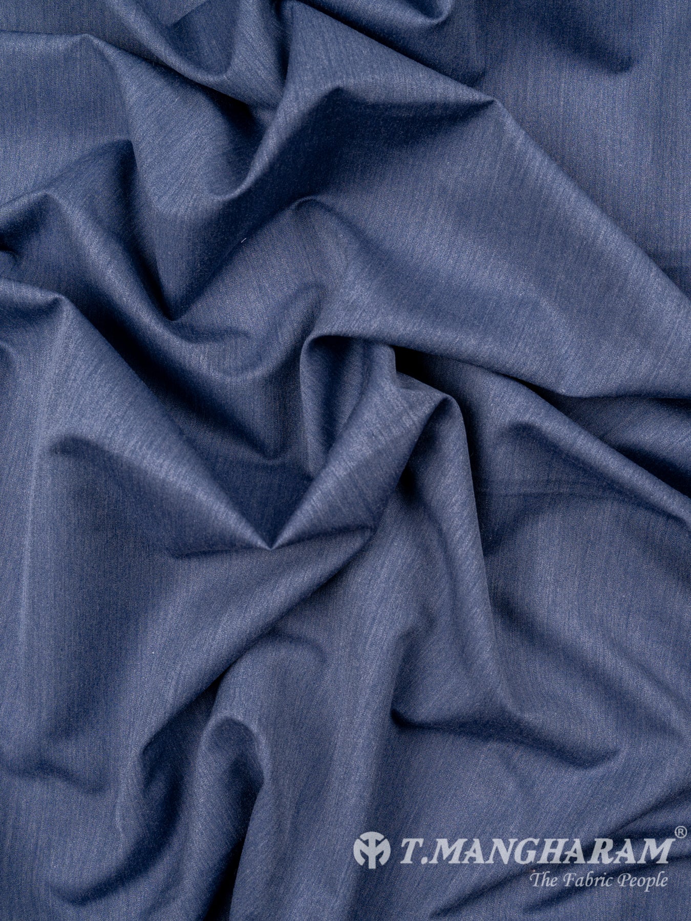 Navy Blue Cotton Shirting Material - EF1240 view-2