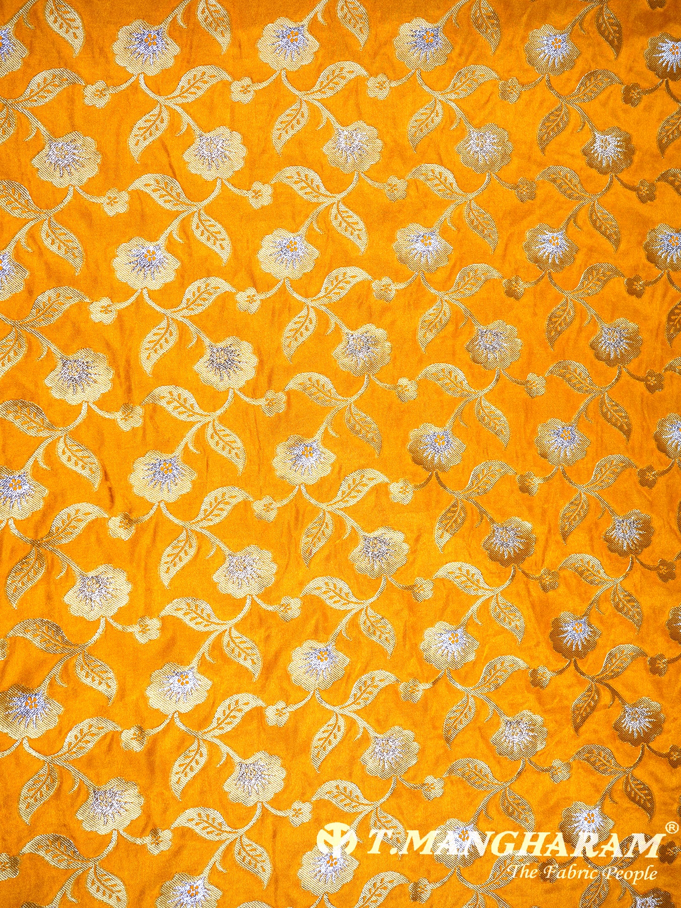 Yellow Semi Banaras Fabric - EC2923 view-3