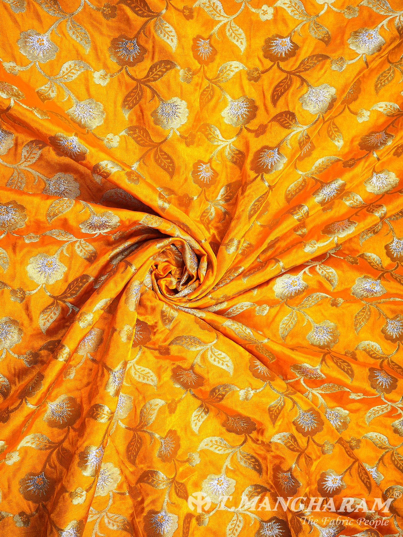 Yellow Semi Banaras Fabric - EC2923 view-1