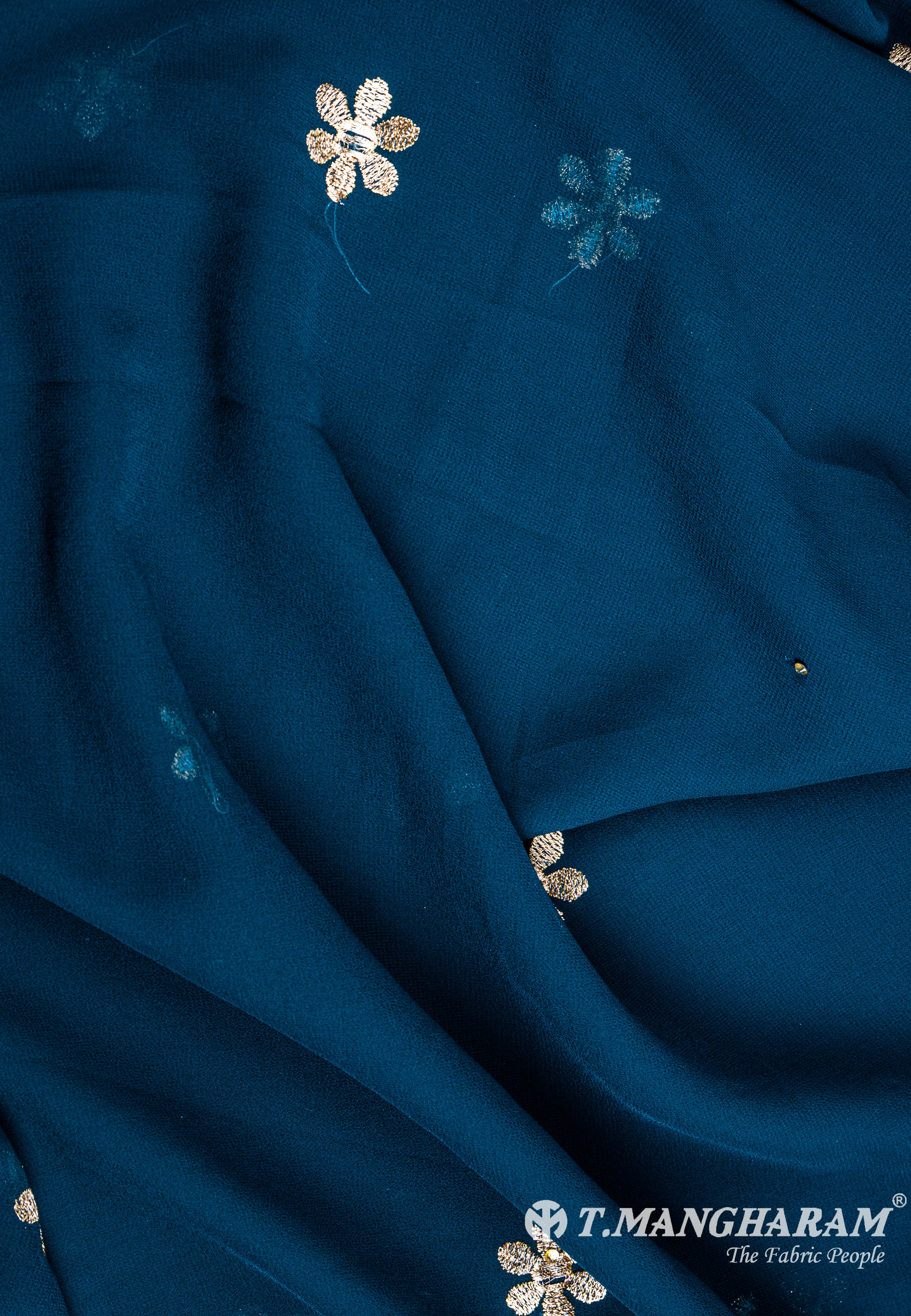 Navy Blue Georgette Chudidhar Fabric Set - EG1268 view-3