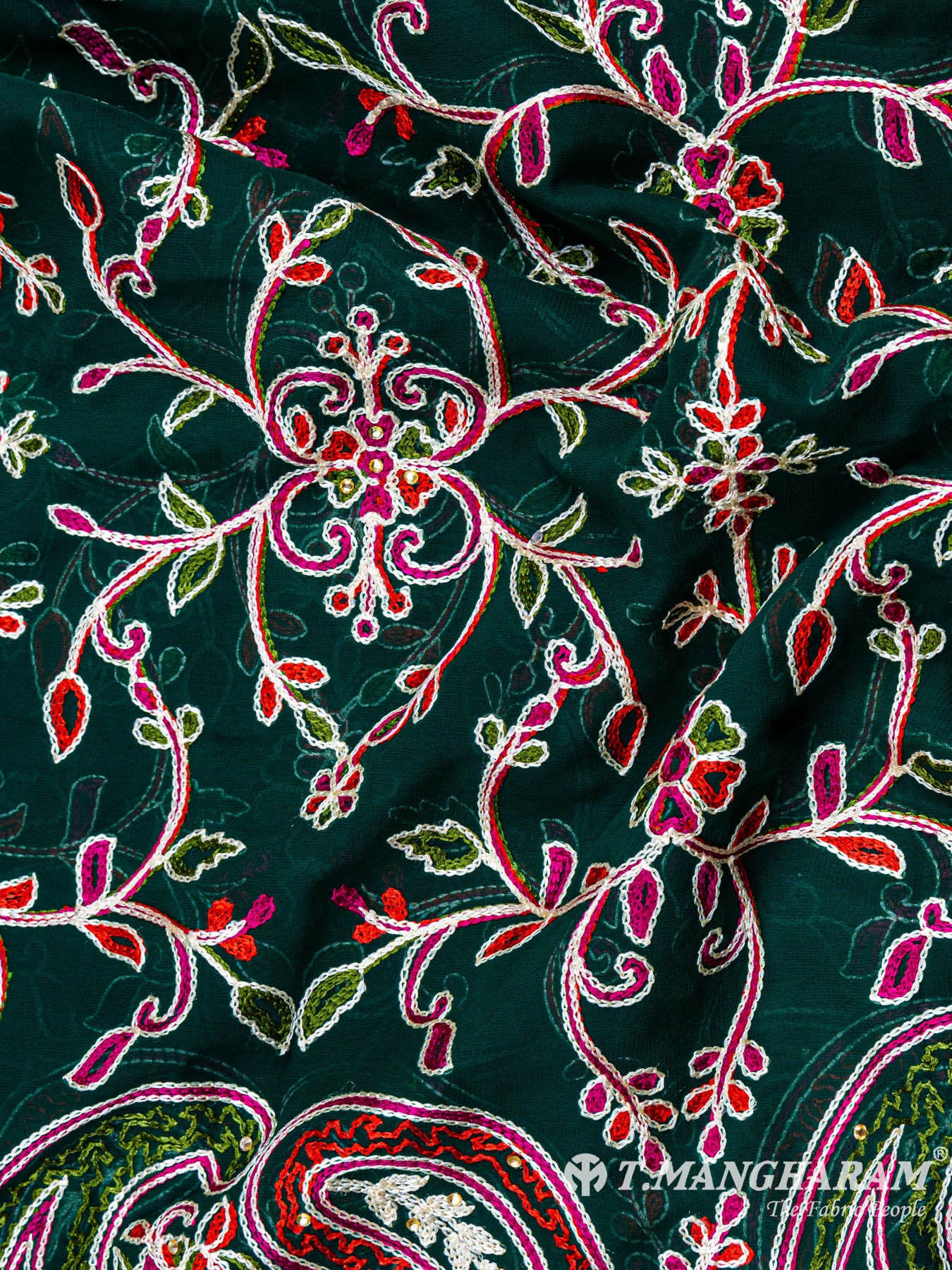 Green Georgette Chudidhar Fabric Set - EG1261 view-2
