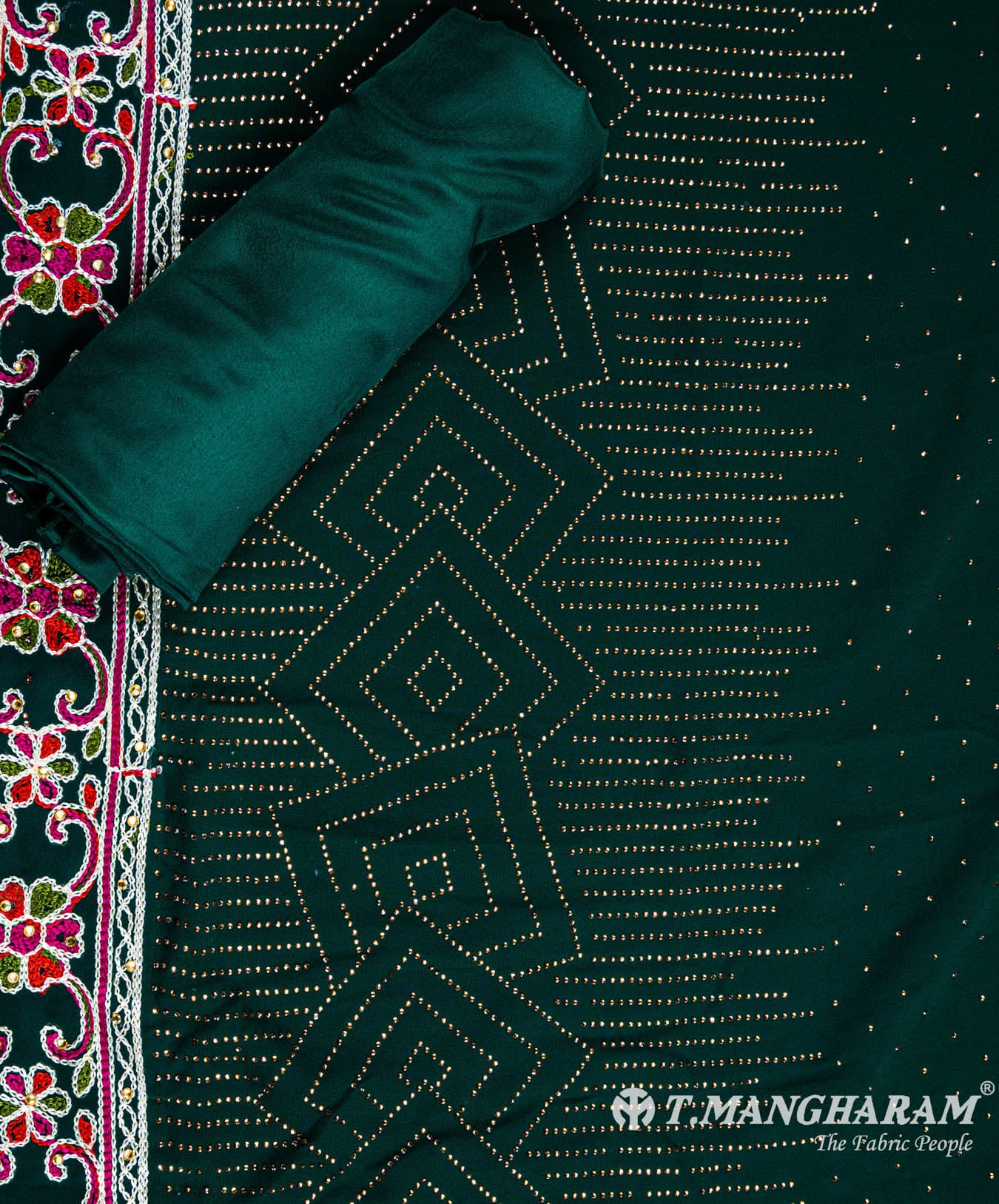 Green Georgette Chudidhar Fabric Set - EG1261 view-3