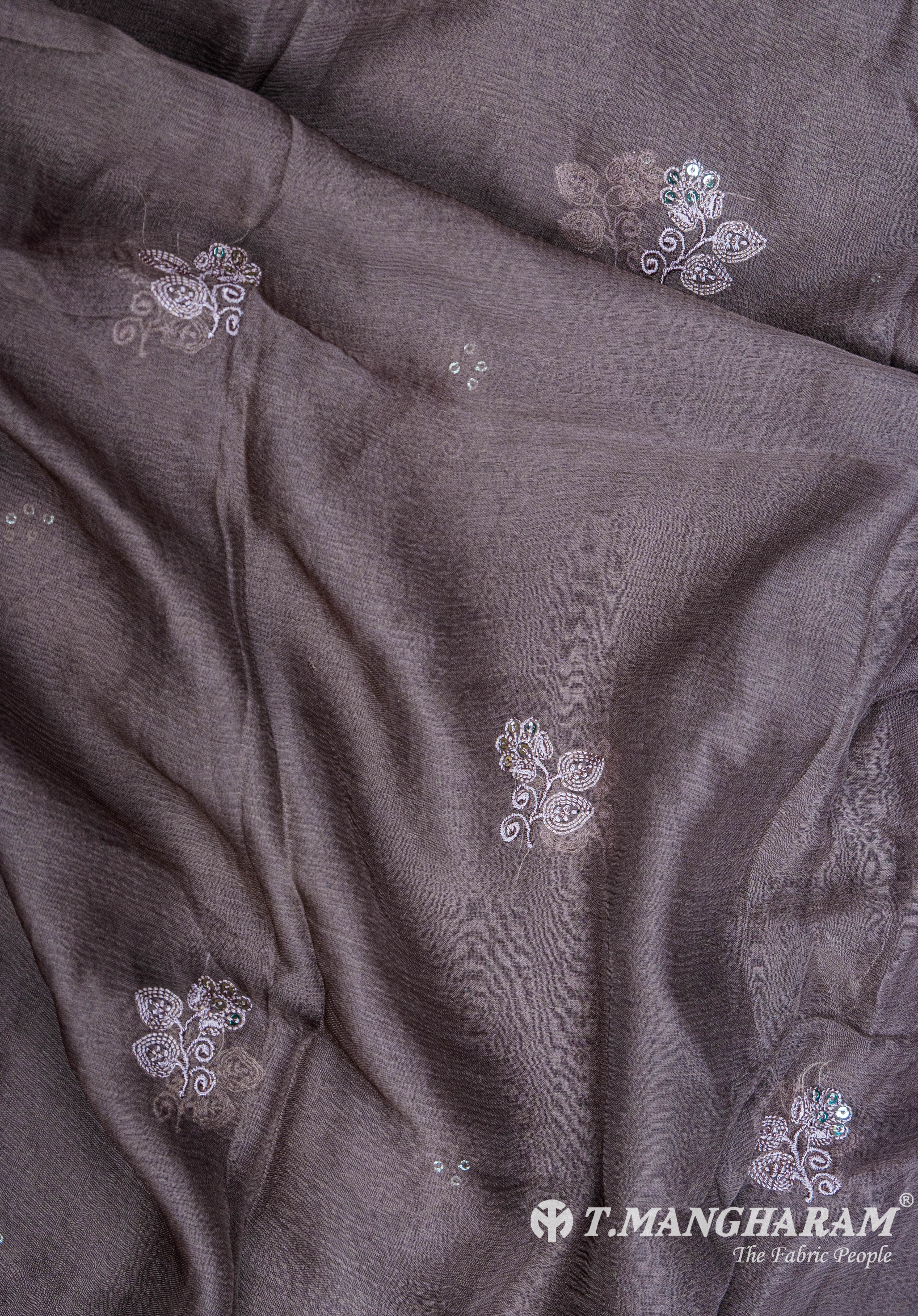 Grey Georgette Chudidhar Fabric Set - EF1398