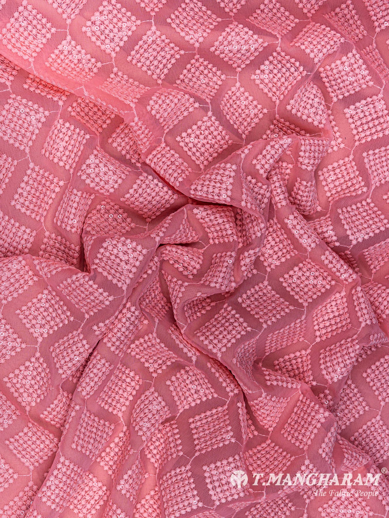 Pink Georgette Fabric - EC3994 view-4