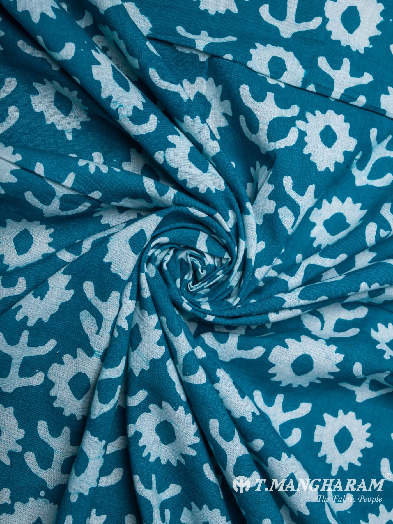 Sea Blue Cotton Fabric - EB3260 view-1