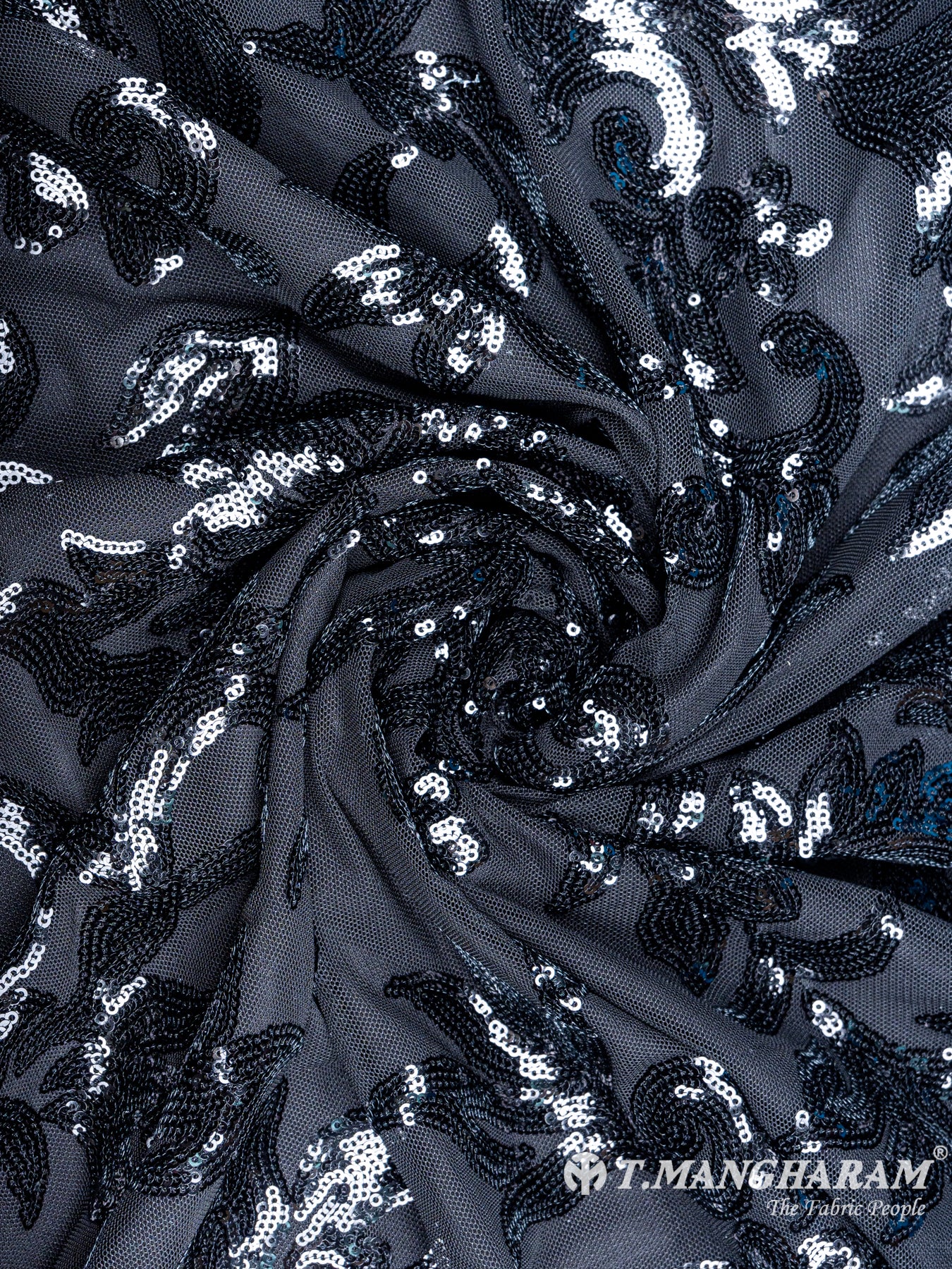 Black Fancy Net Fabric - EC4056 view-1